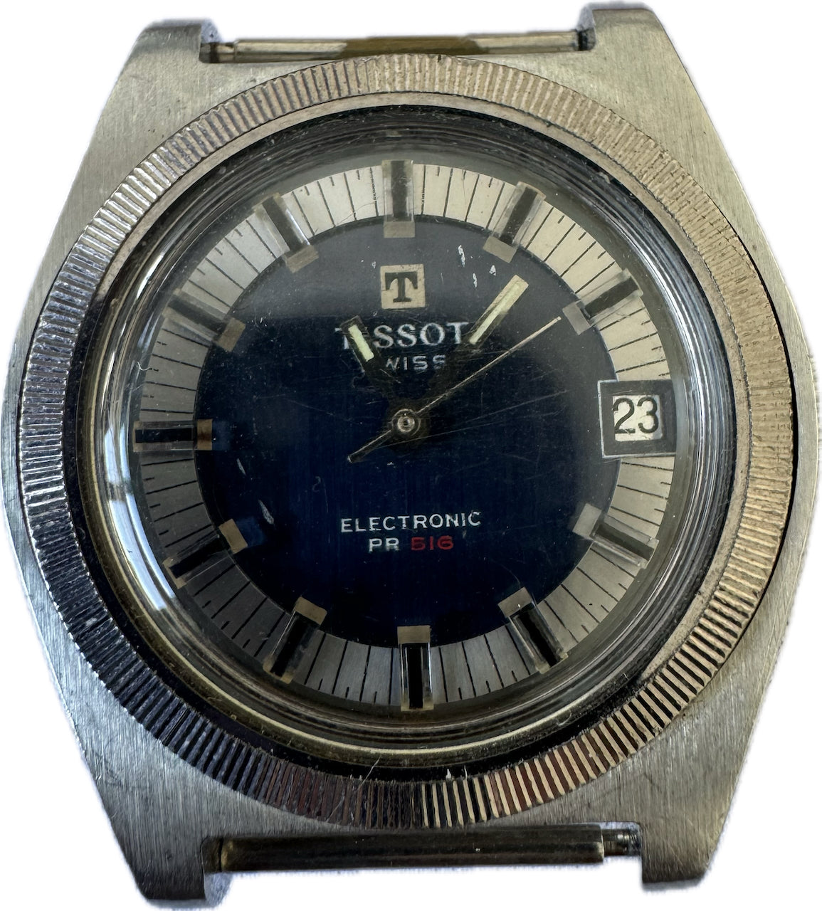 Vintage Tissot 40608-1X PR516 Men's Electronic Wristwatch Swiss Stainless Steel