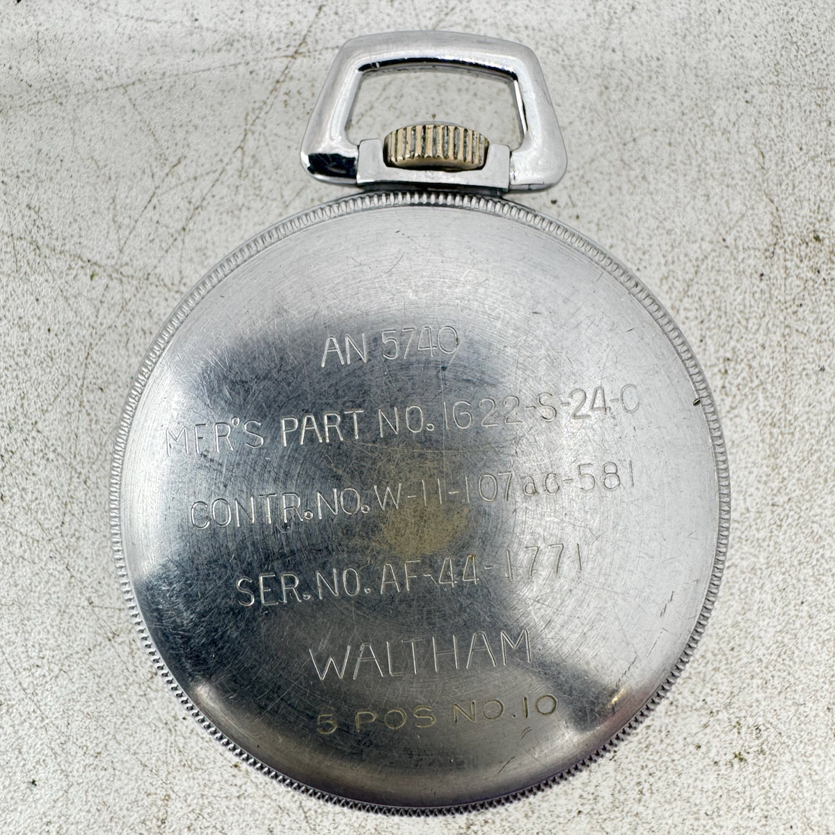 Antique 16s Keystone Military Waltham AN 5740 Pocket Watch Case Chrome USA