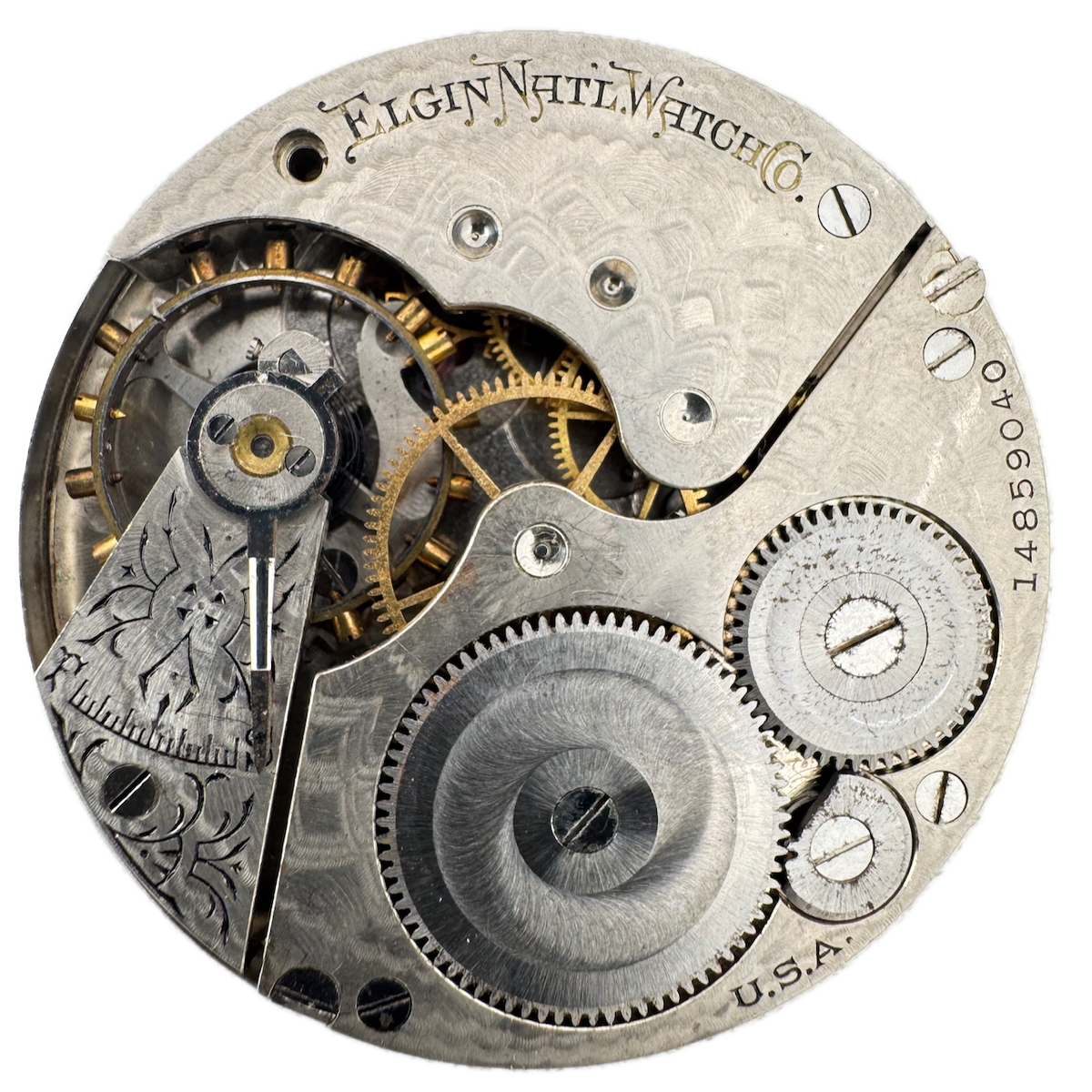 Antique 16s 1910 Elgin 7 Jewel Mechanical Hunter Pocket Watch Movement 290 USA