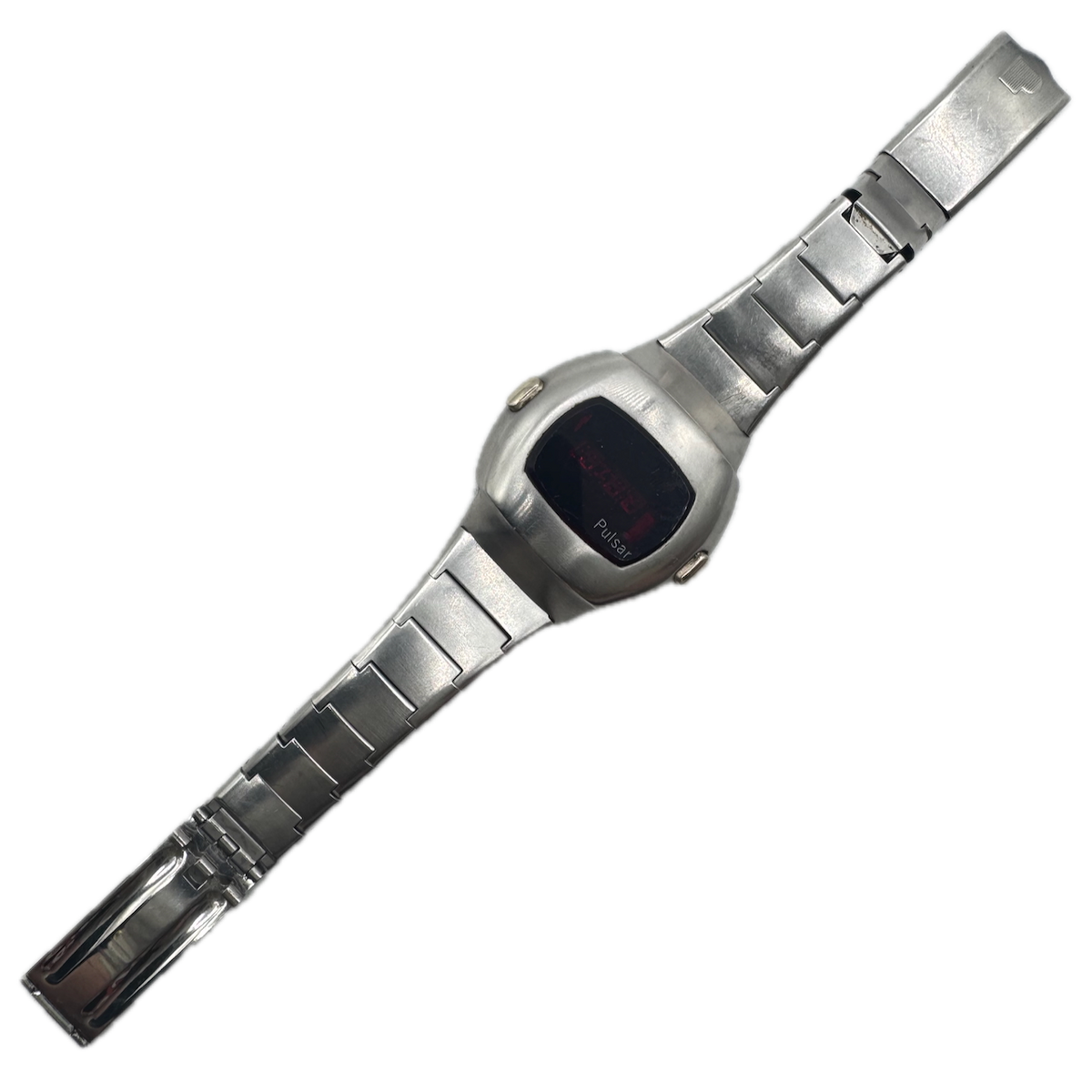 Vintage 41mm Pulsar 3100 Date Command Men's Digital LED Wristwatch USA