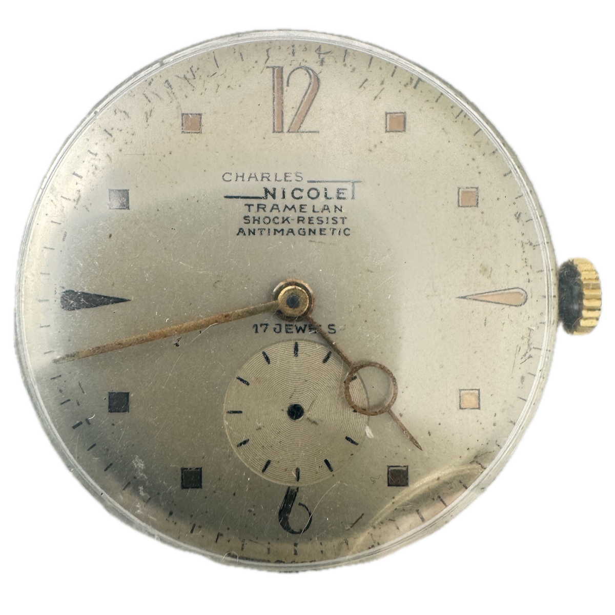 Vintage 33mm Charles Nicolet Tramelan Mechanical Men's Wristwatch Movement