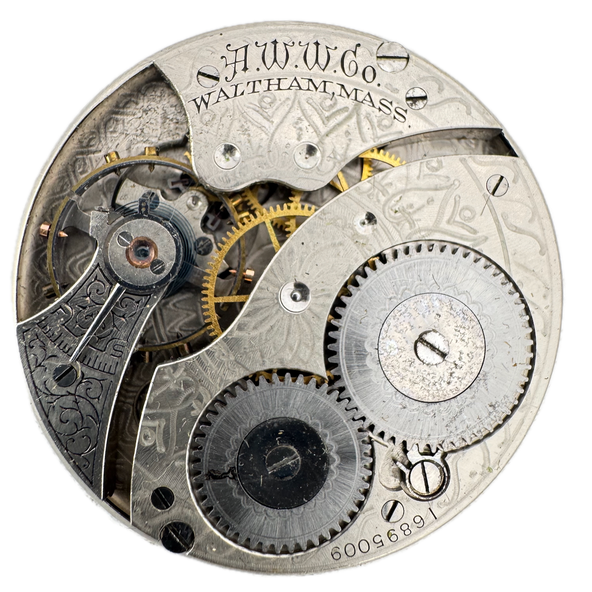 Antique 12s 1908 Waltham 7 Jewel Mechanical Pocket Watch Movement 210 USA