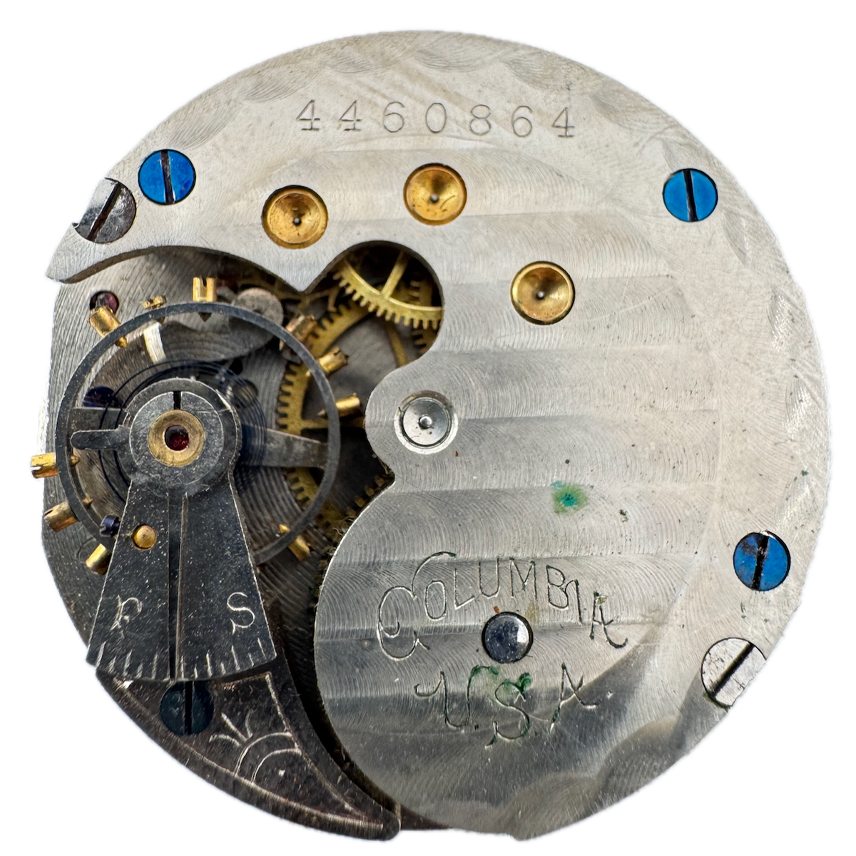 Antique 6 Size Columbia Roman Mechanical Hunter Pocket Watch Movement USA