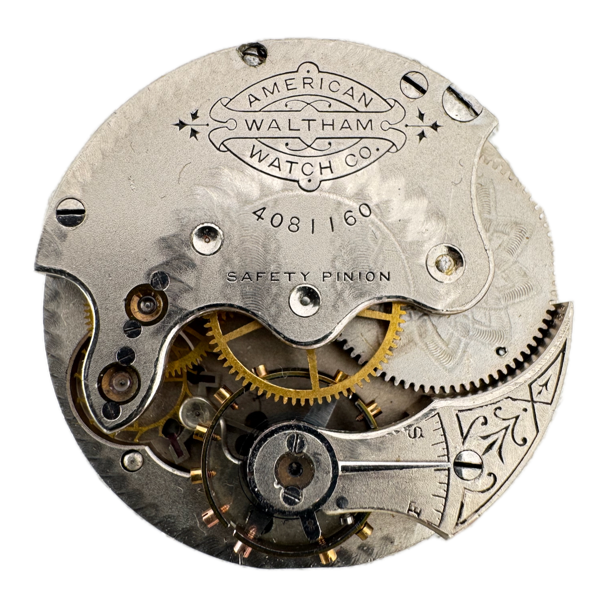 Antique 0s 1890 Waltham 9 Jewel Mechanical Hunter Pocket Watch Movement F USA