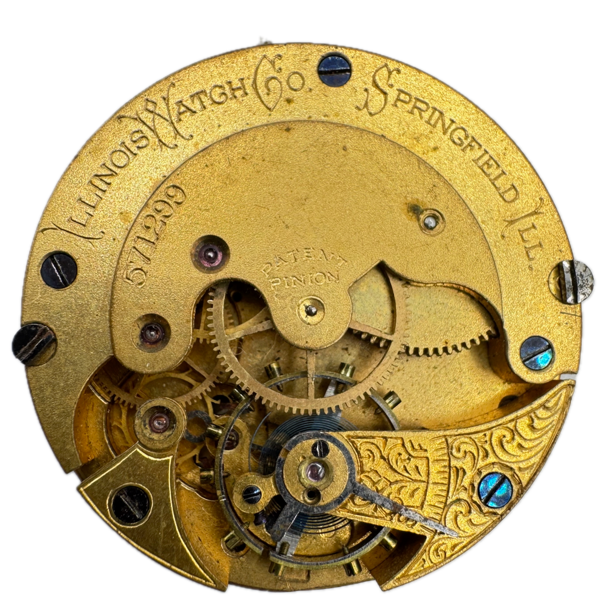 Antique 8s 1886 Illinois 11 Jewel Mechanical Hunter Pocket Watch Movement 150