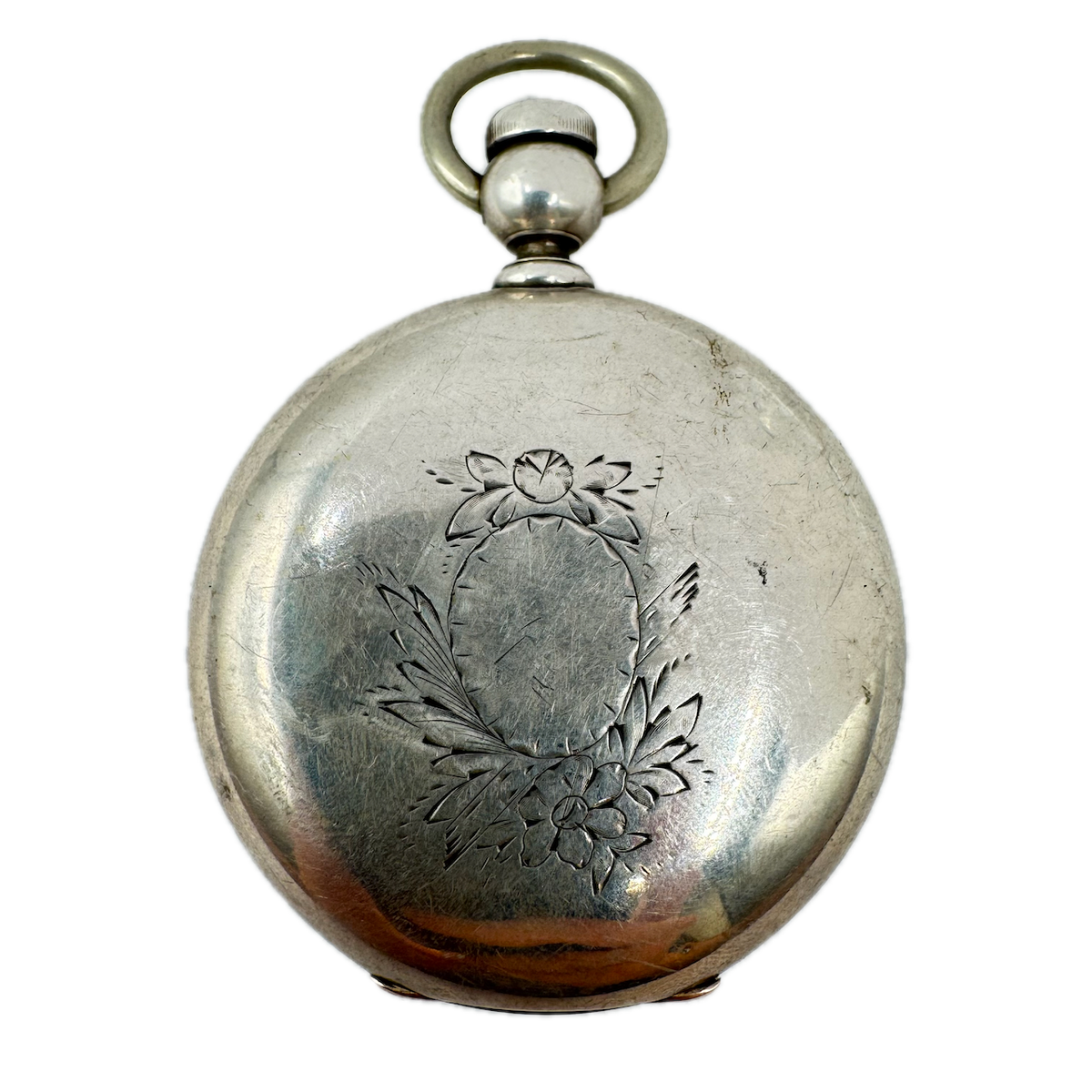 Antique 18s Dueber Key Wind Open Face Pocket Watch Case Coin Silver Early USA