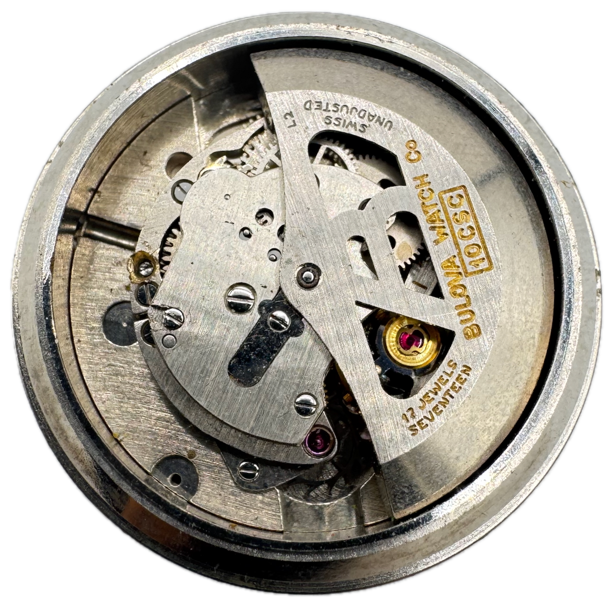 Vintage 28.5mm Bulova 10 CSC 17 Jewel Automatic Men's Wristwatch Movement Swiss