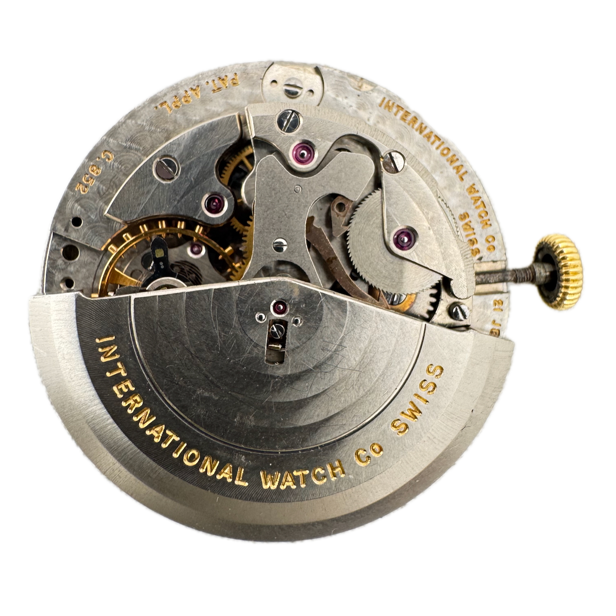 Vintage 30mm IWC White Dial Automatic Men's Wristwatch Movement 852 Swiss 1950