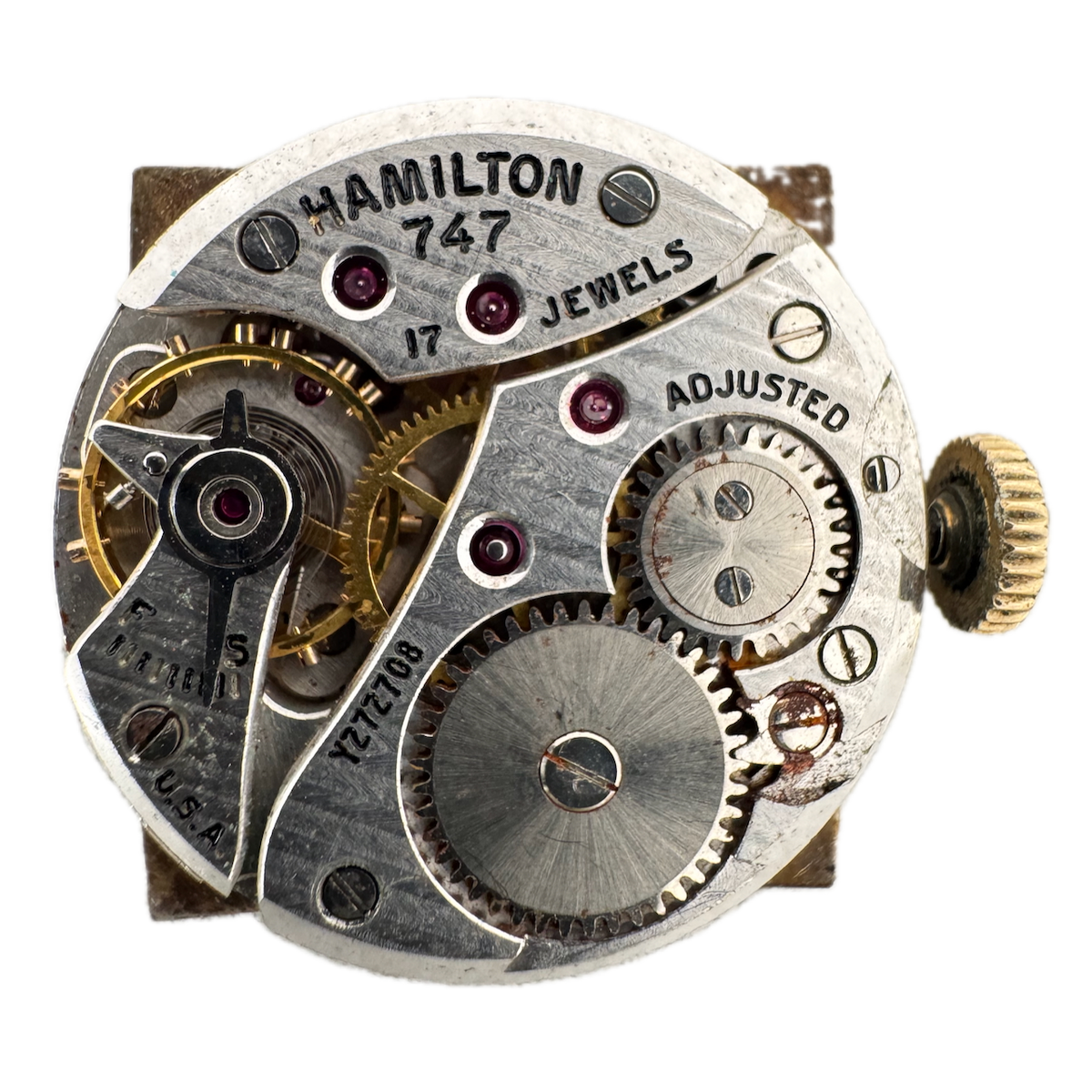 Vintage Hamilton 747 17 Jewel Mechanical Men's Wristwatch Movement USA