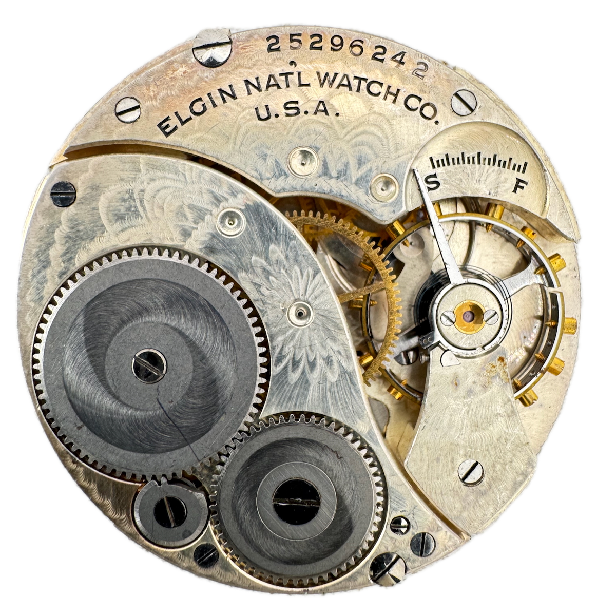 Antique 12s 1923 Elgin 7 Jewel Mechanical Pocket Watch Movement 303 USA