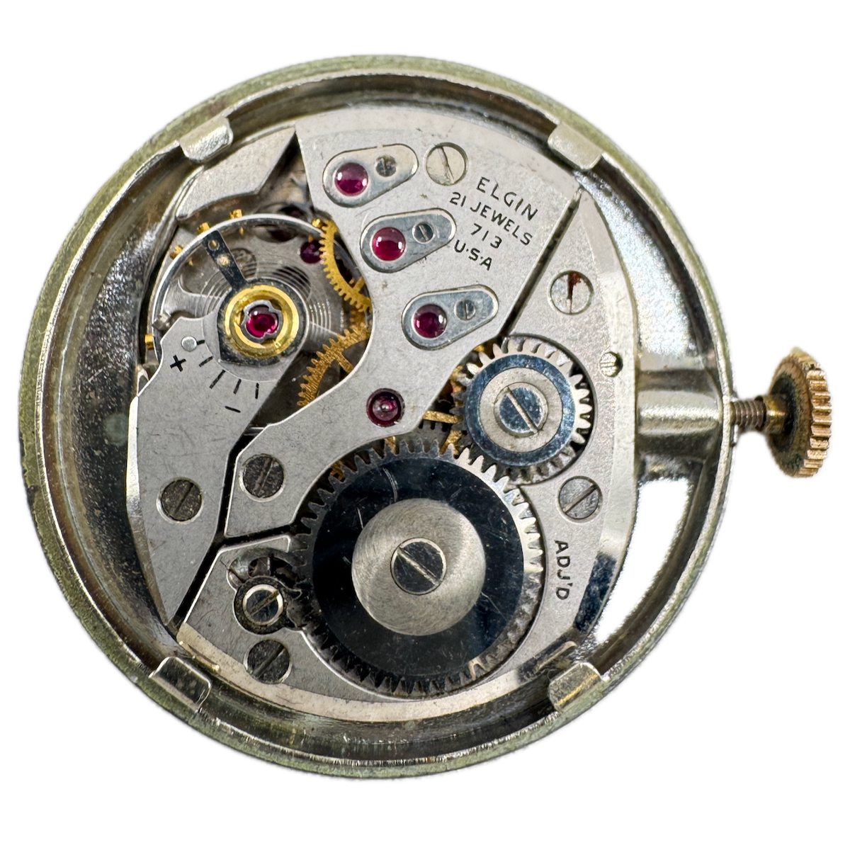 Vintage Elgin B.W. Raymond Mechanical Men's Wristwatch Movement 713 USA