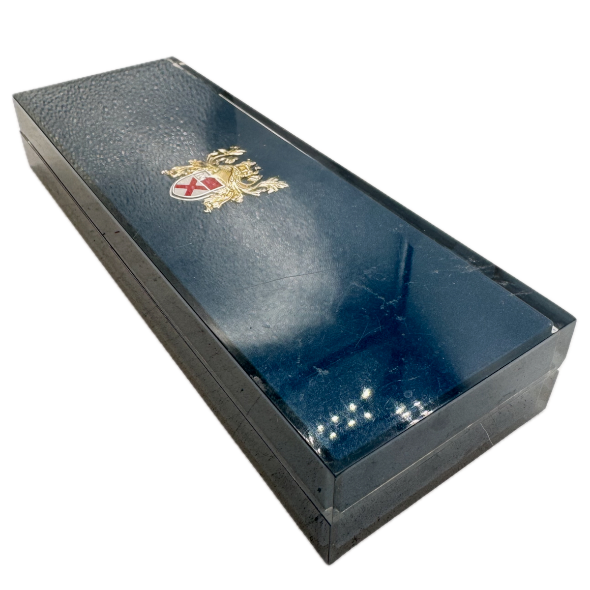 Vintage 7.5" Lady Elgin Diamond Ladies Wristwatch Box Plastic & Blue Felt Lined