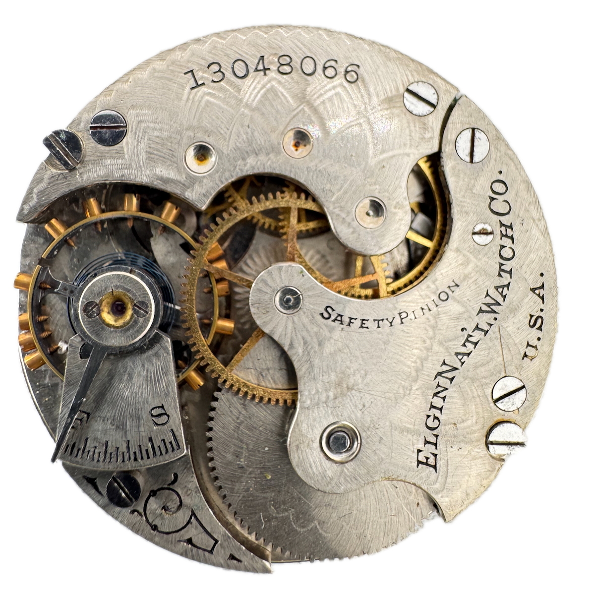 Antique 6s 1908 Elgin 7 Jewel Mechanical Hunter Pocket Watch Movement 286 USA