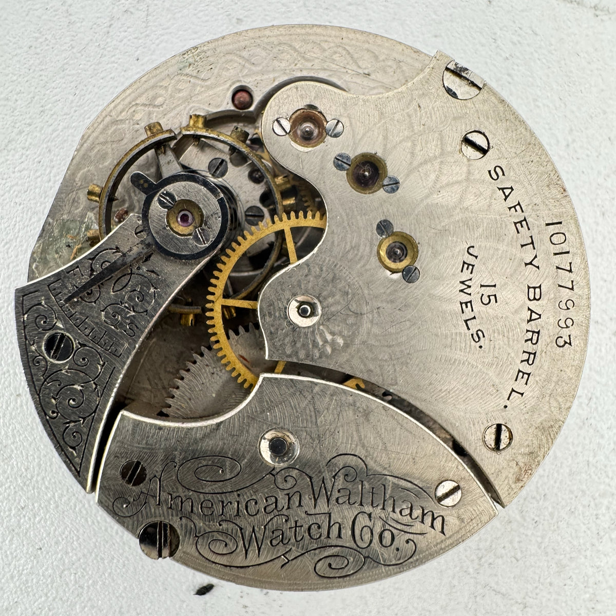 Antique 6s 1900 Waltham 7J Mechanical Hunter Pocket Watch Movement Seaside USA