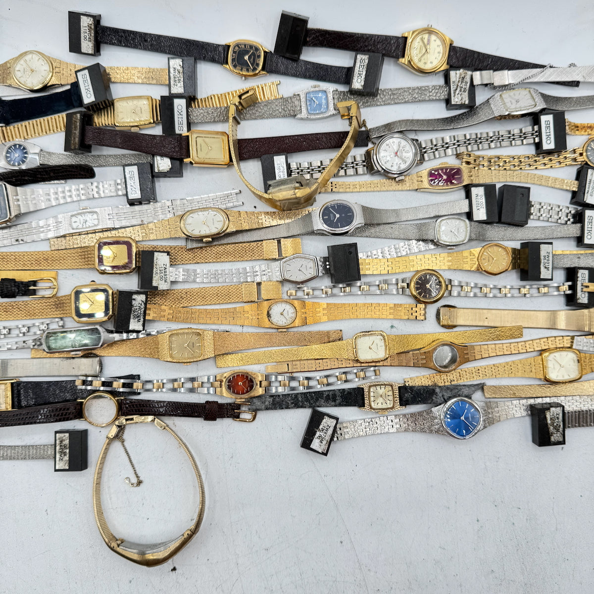 Vintage Lot of 54 Seiko Salesman Samples No Movement Ladies Wristwatch Cases