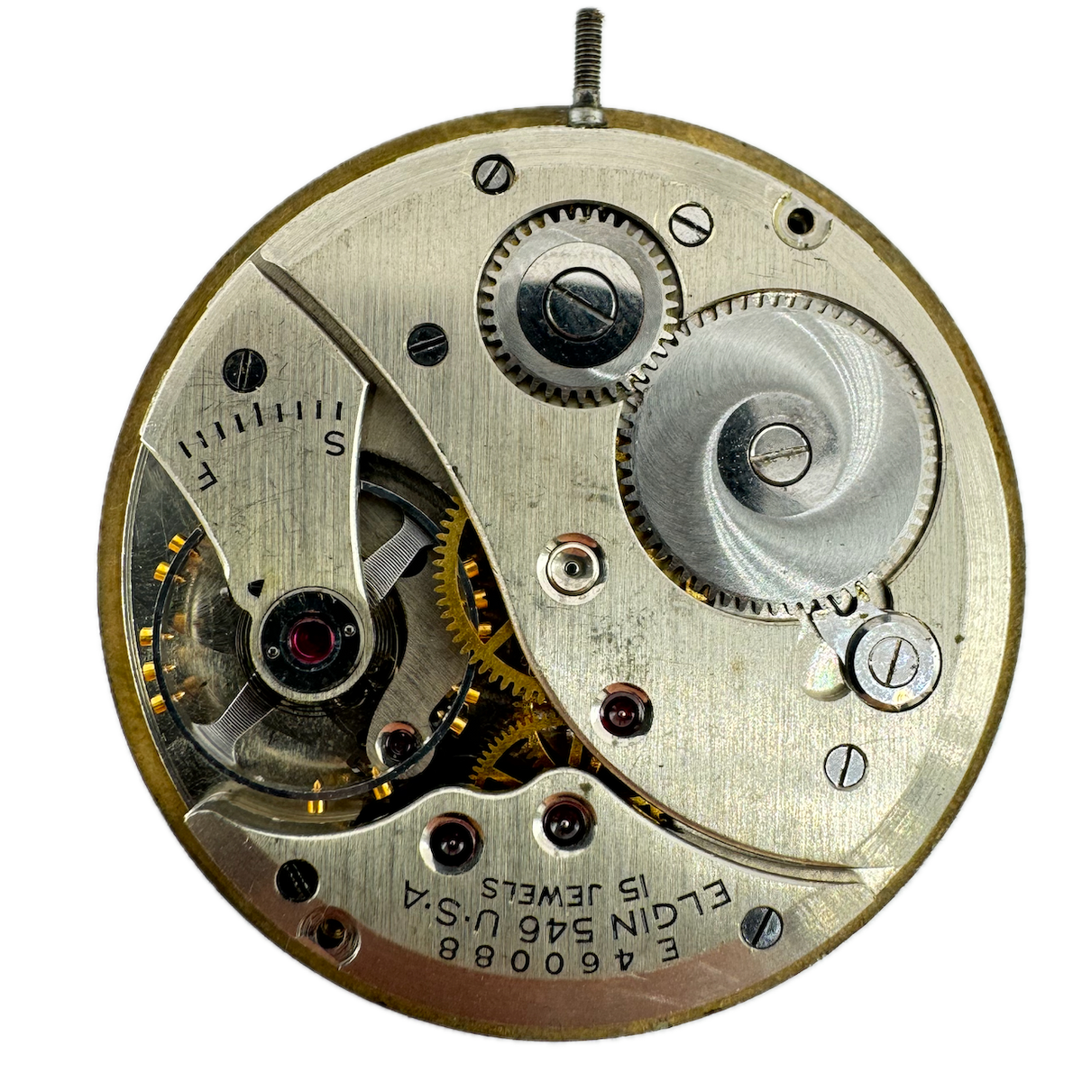 Vintage 10s 1942 Elgin 15 Jewel Mechanical Pocket Watch Movement Grade 546 USA