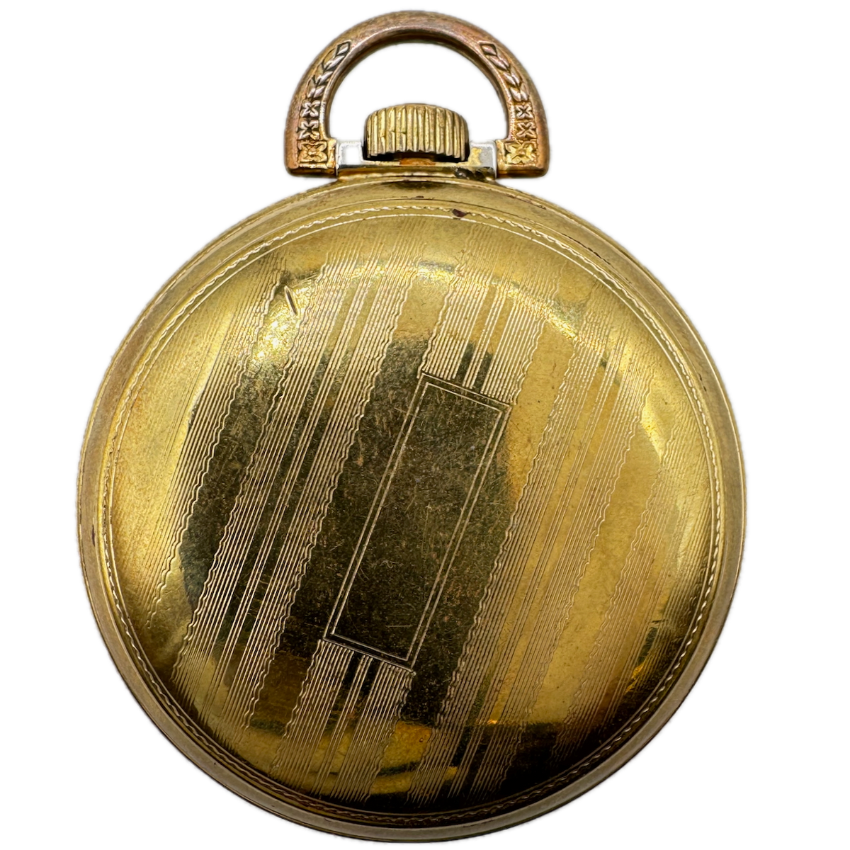 Antique 18s Illinois Beaded Open Face Pocket Watch Case Gold Tone USA