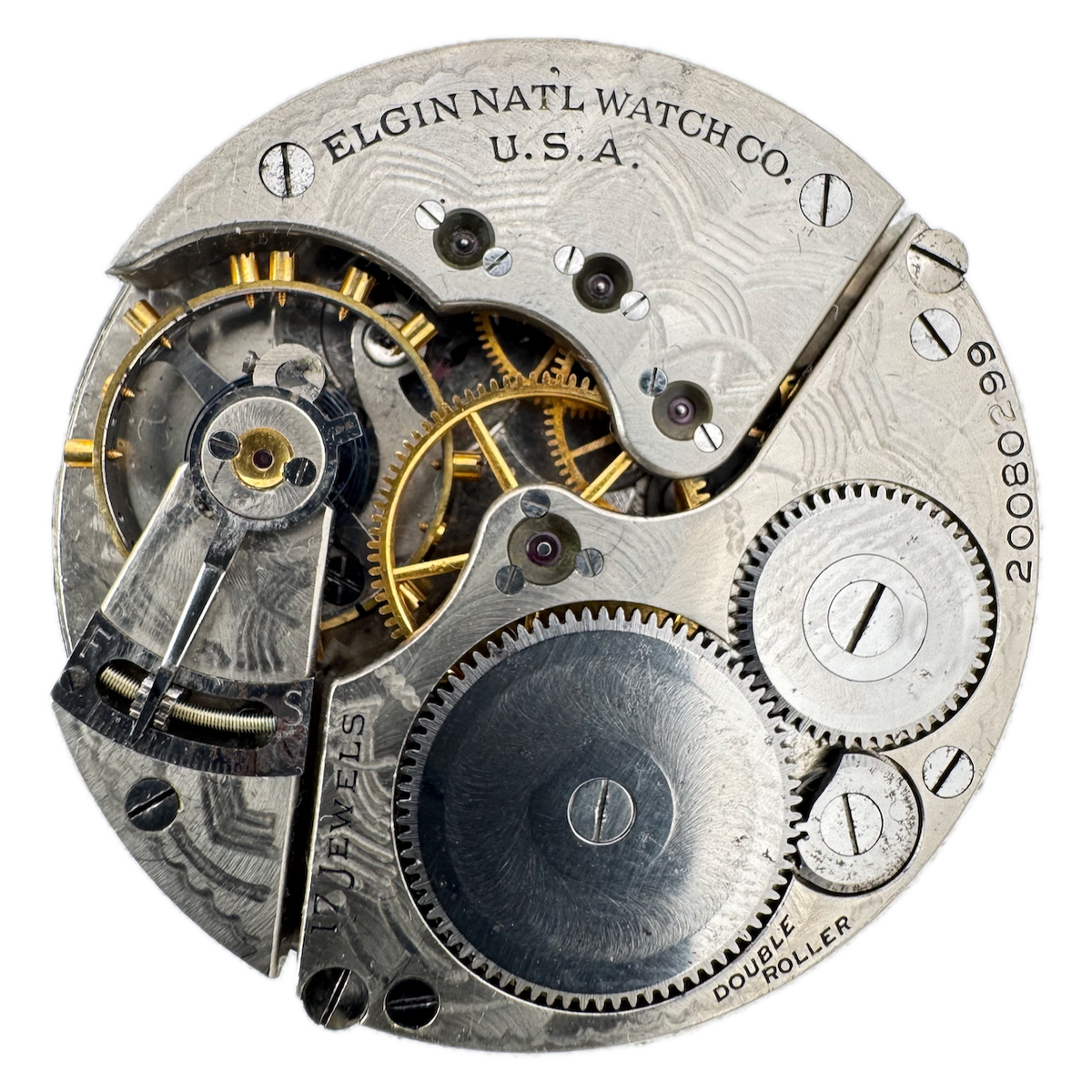 Antique 16s 1918 Elgin 17j Mechanical Hunter Pocket Watch Movement 386 USA