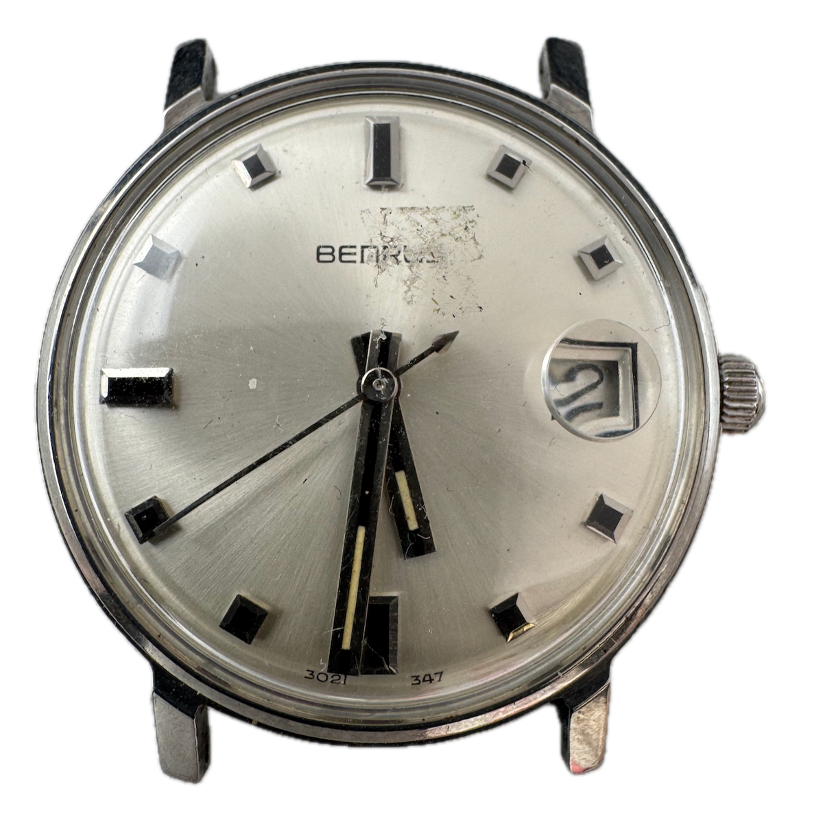Vintage Benrus 3021 347 Sunburst Date Men's Automatic Wristwatch Steel