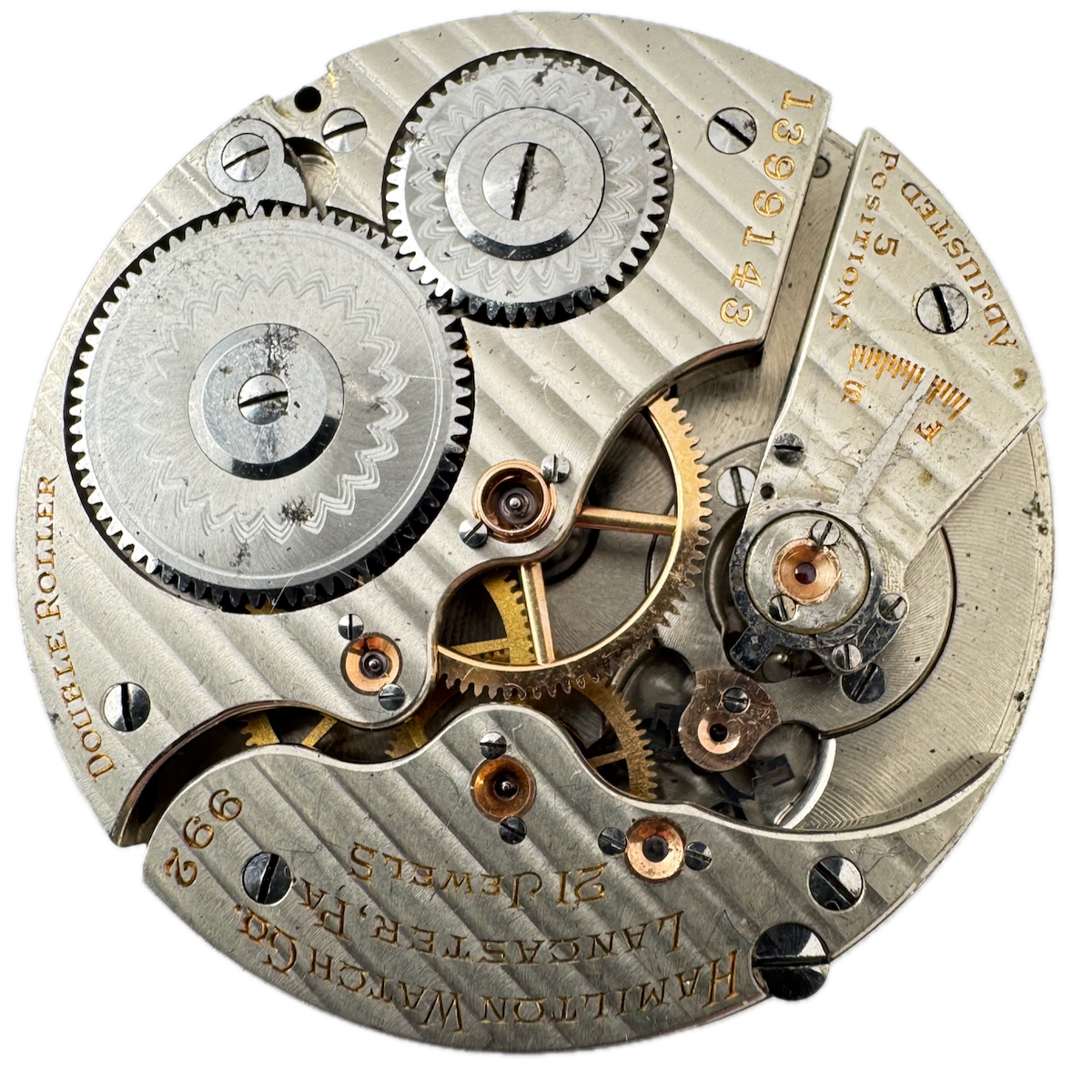 Antique 16s 1920 Hamilton Montgomery 21 J Railroad Pocket Watch Movement 992