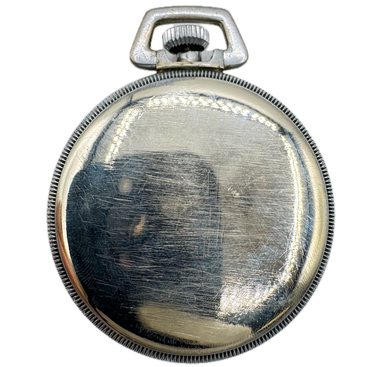 Antique 16s Keystone Coin Edge Open Face Pocket Watch Case Chrome Plated USA