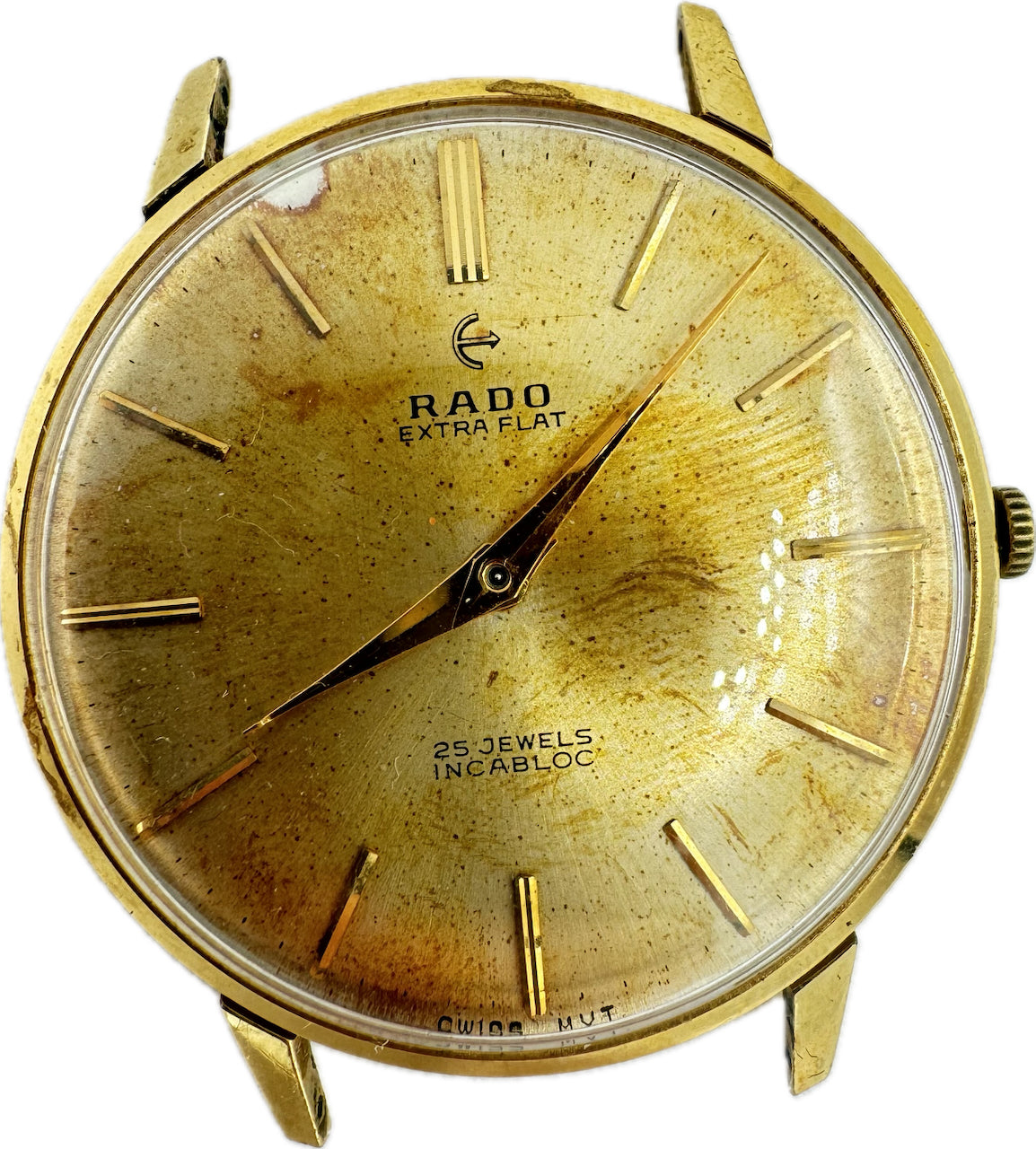 Vintage 37mm Rado Extra Flat Men's Mechanical Wristwatch FHF 72 Gold Tone