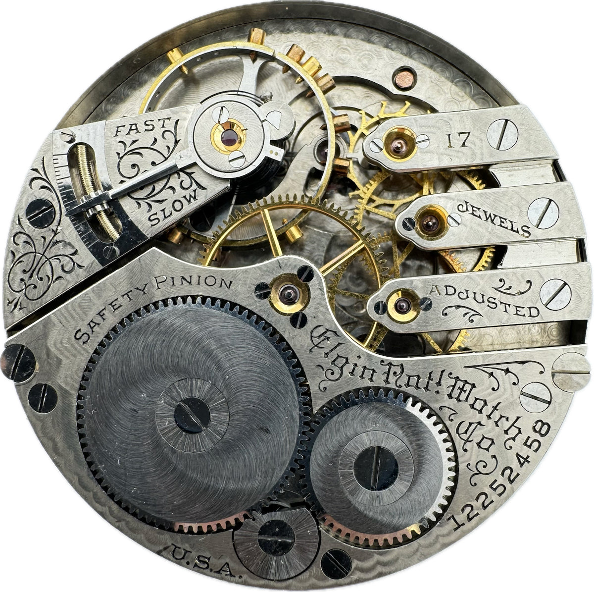 Antique 16S Elgin Multicolor 17 Jewel Mechanical Pocket Watch Movement 241