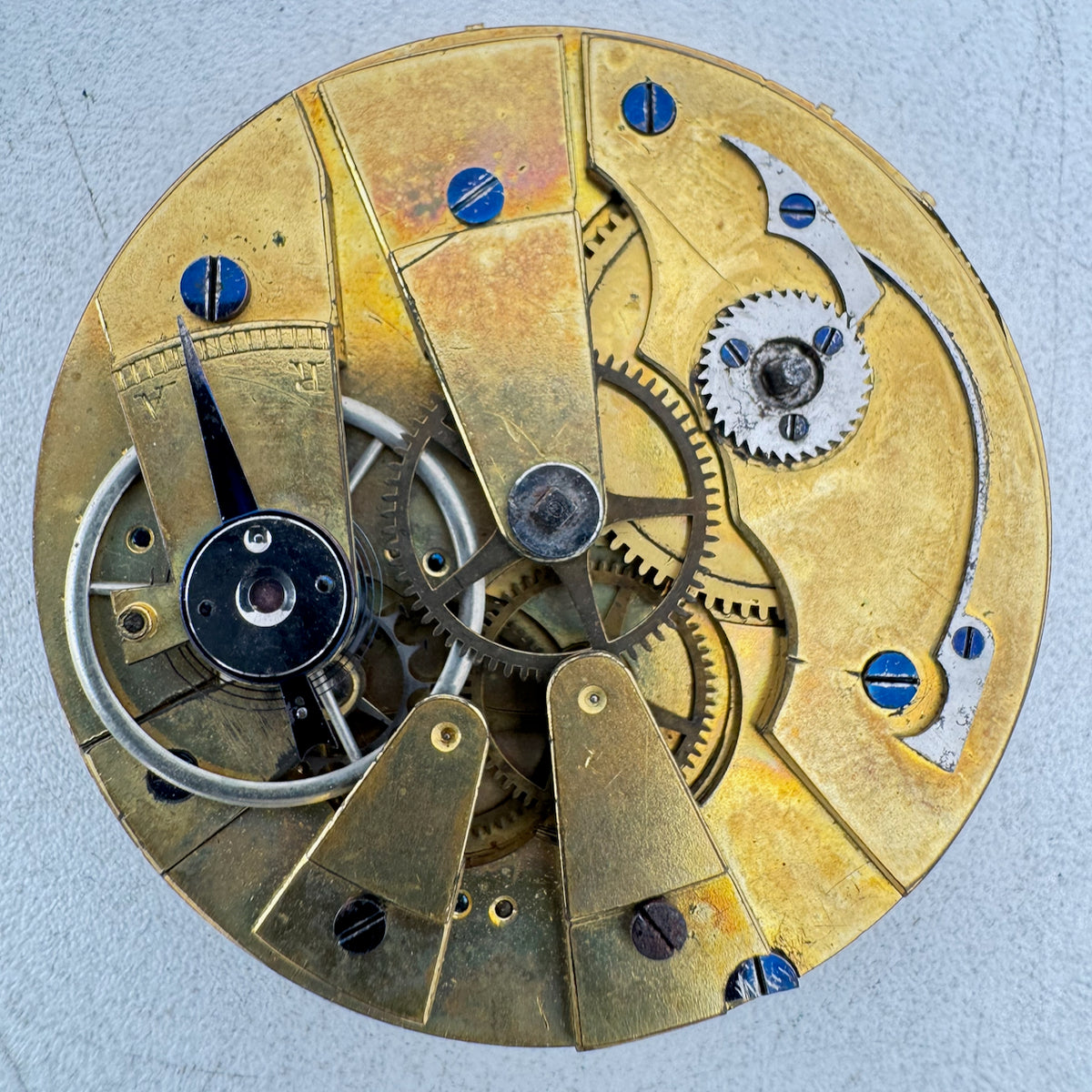 Antique 43mm Key Wind Swiss Cylinder Escapement Pocket Watch Movement