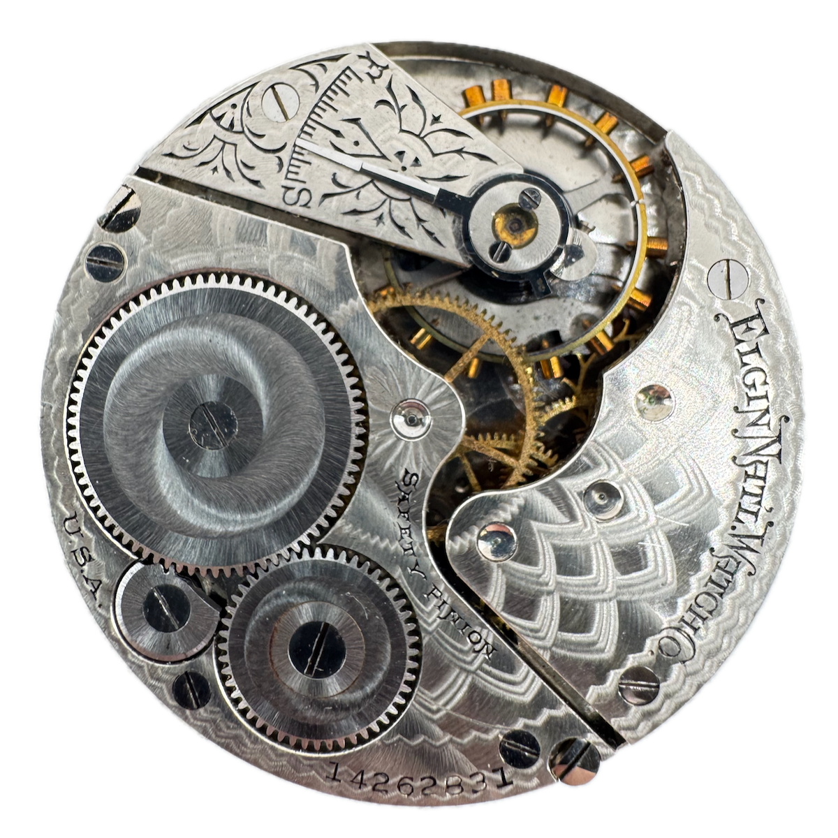 Antique 16s 1910 Elgin 7 Jewel Mechanical Hunter Pocket Watch Movement 290 USA