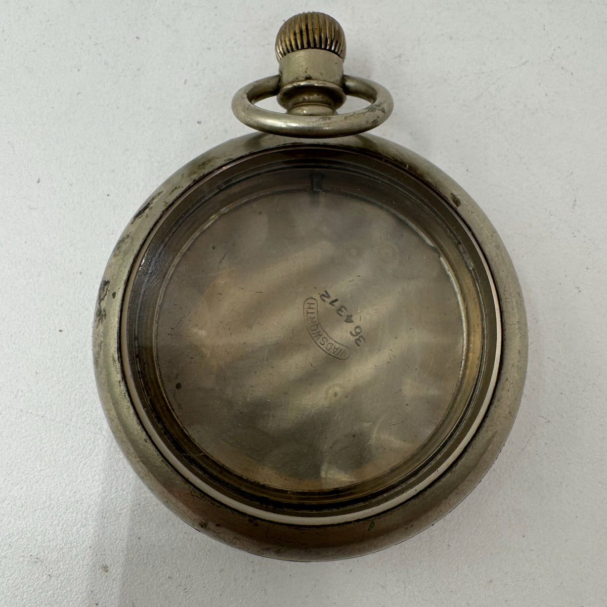 Antique 18 Size Wadsworth Open Face Pocket Watch Case Chrome Plated USA