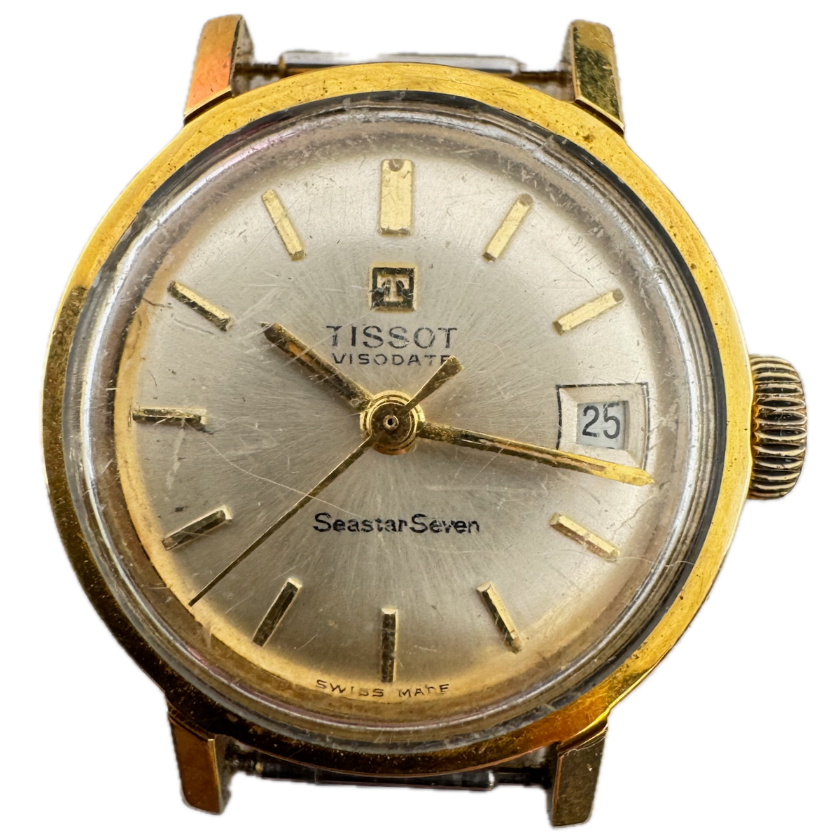 Vintage Tissot Visodate Seastar Seven Men's Mechanical Wristwatch Gold Plated