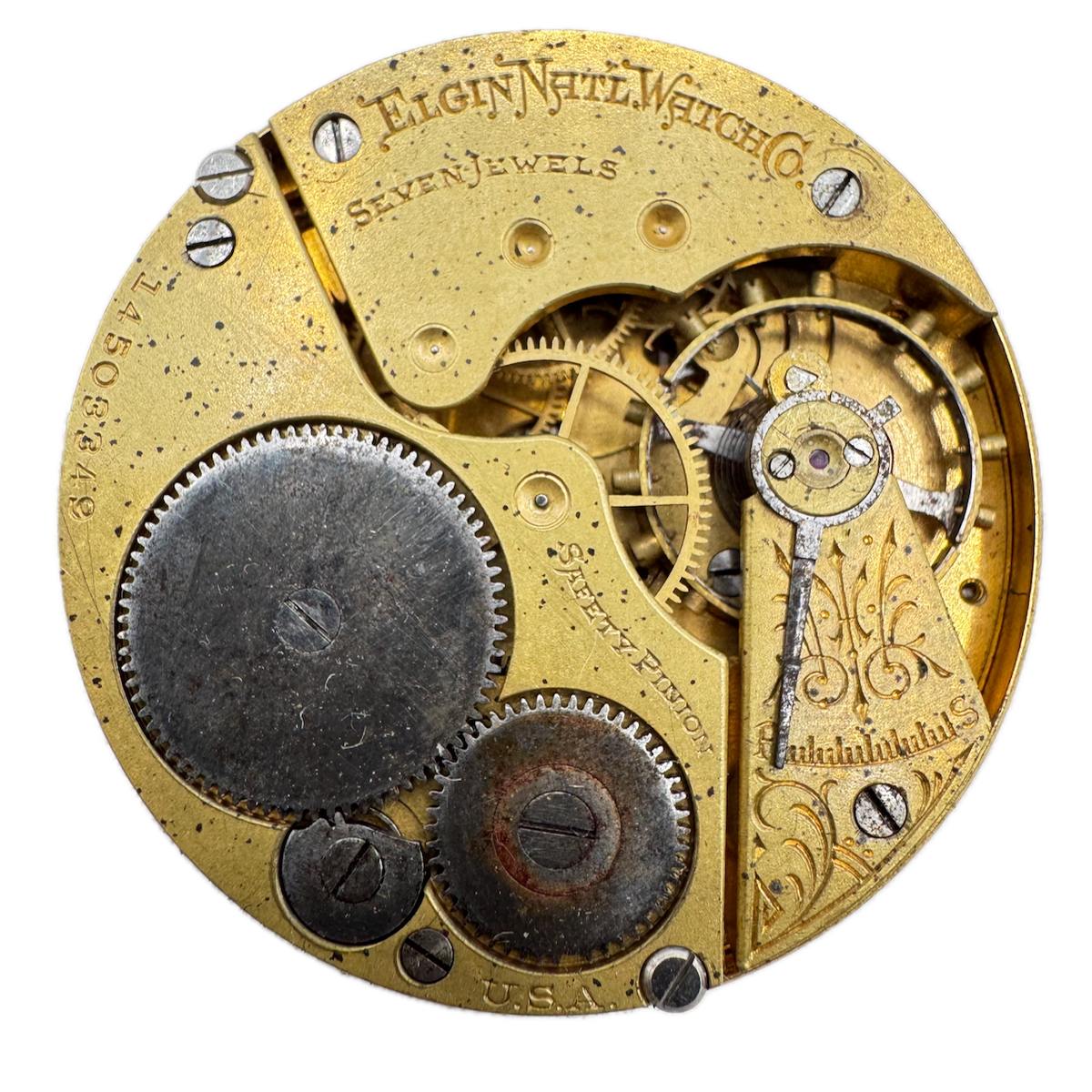 Antique 16s 1910 Elgin 7 Jewel Mechanical Pocket Watch Movement 293 USA