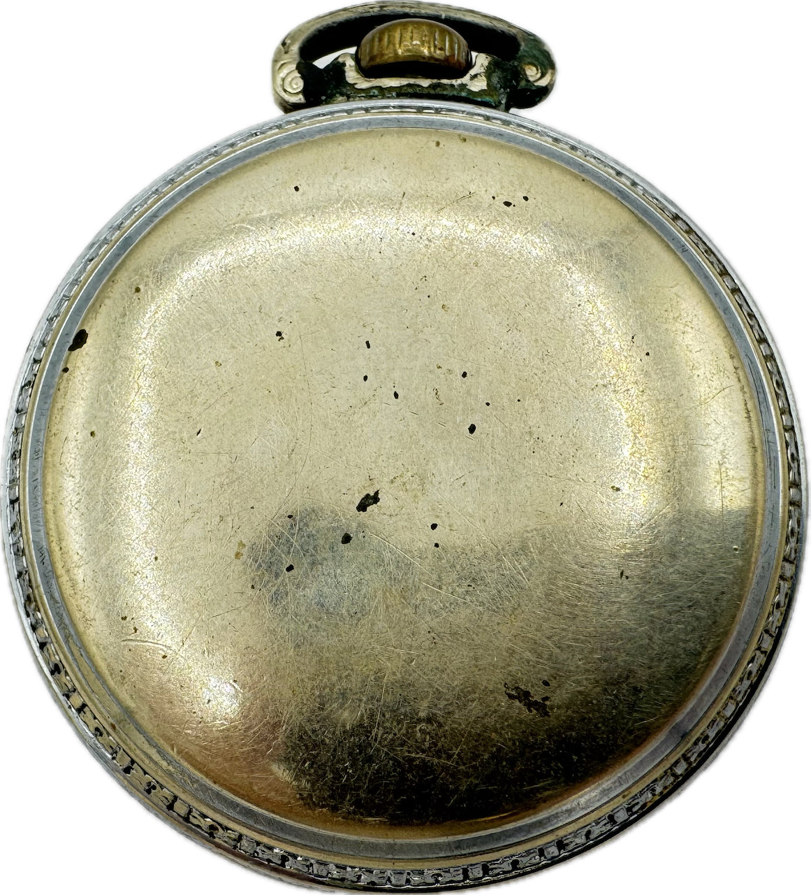 Antique 18 Size Keystone Open Face Pocket Watch Case Chrome Plated Fixed Bow