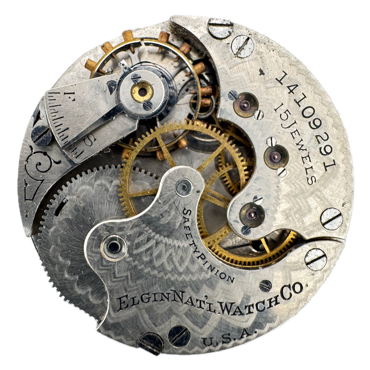 Antique 6s 1910 Elgin 2 15 Jewel Mechanical Hunter Pocket Watch Movement 295