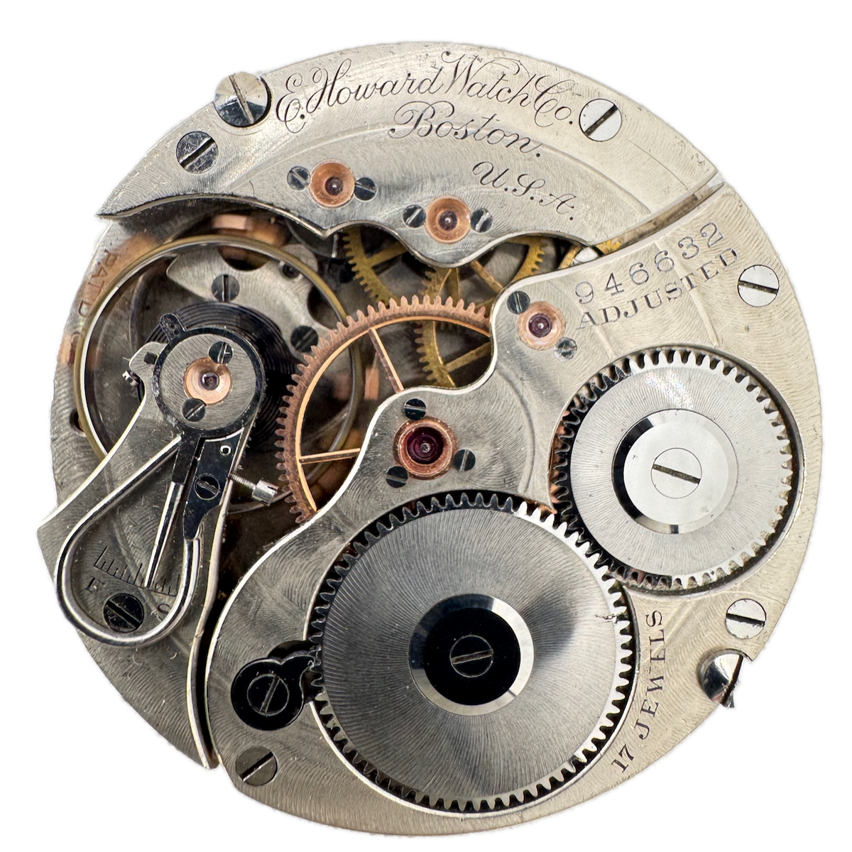 Antique 16s 1907 Howard 17j Mechanical Hunter Pocket Watch Movement Series 3