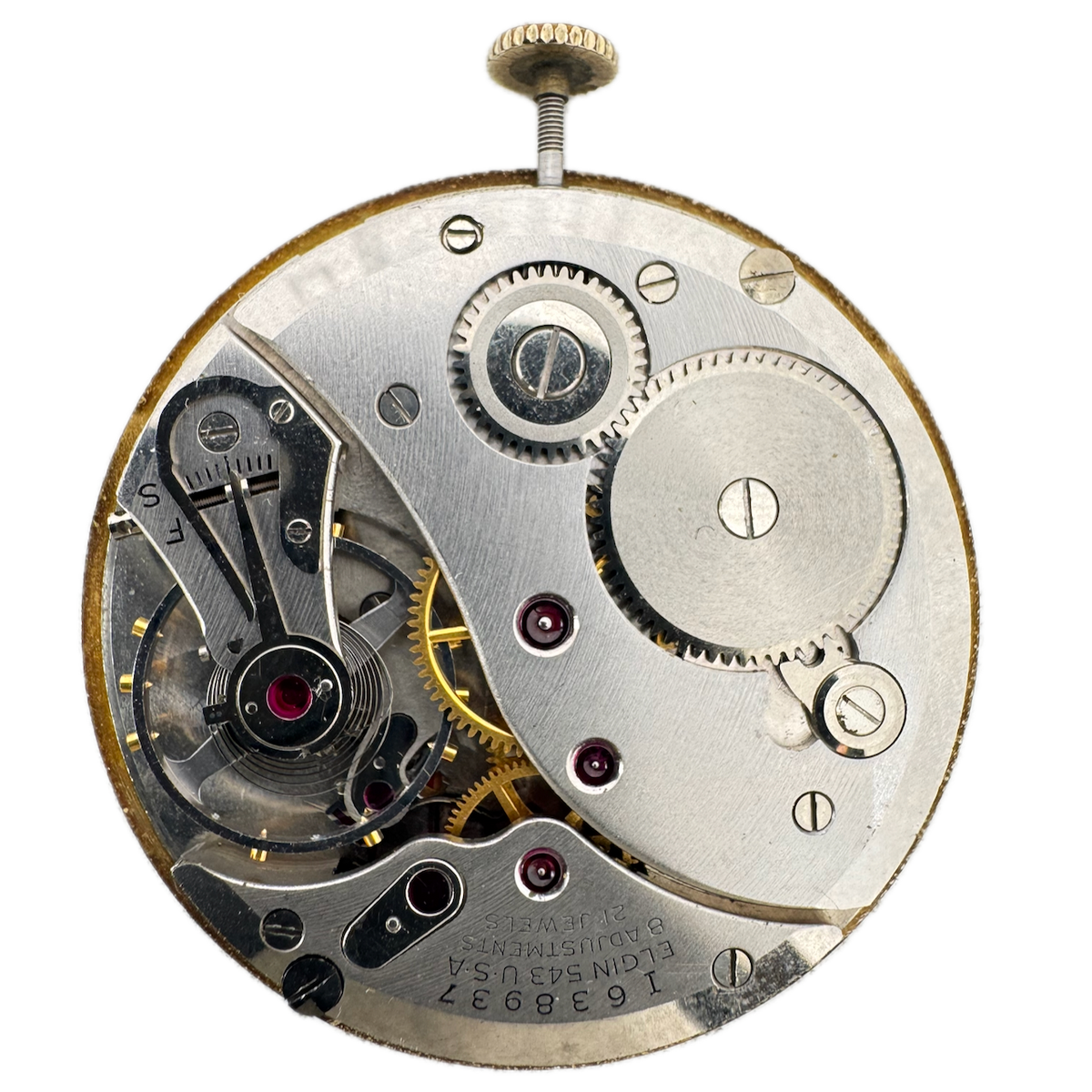 Vintage 12s 1952 Lord Elgin 21 Jewel Mechanical Pocket Watch Movement 543 USA