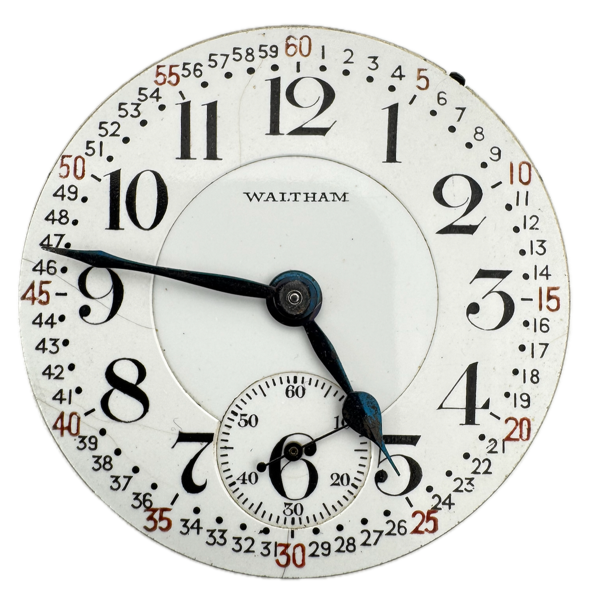 Antique 16s 1913 Waltham Mechanical Railroad Pocket Watch Movement Crescent St. – photo 2