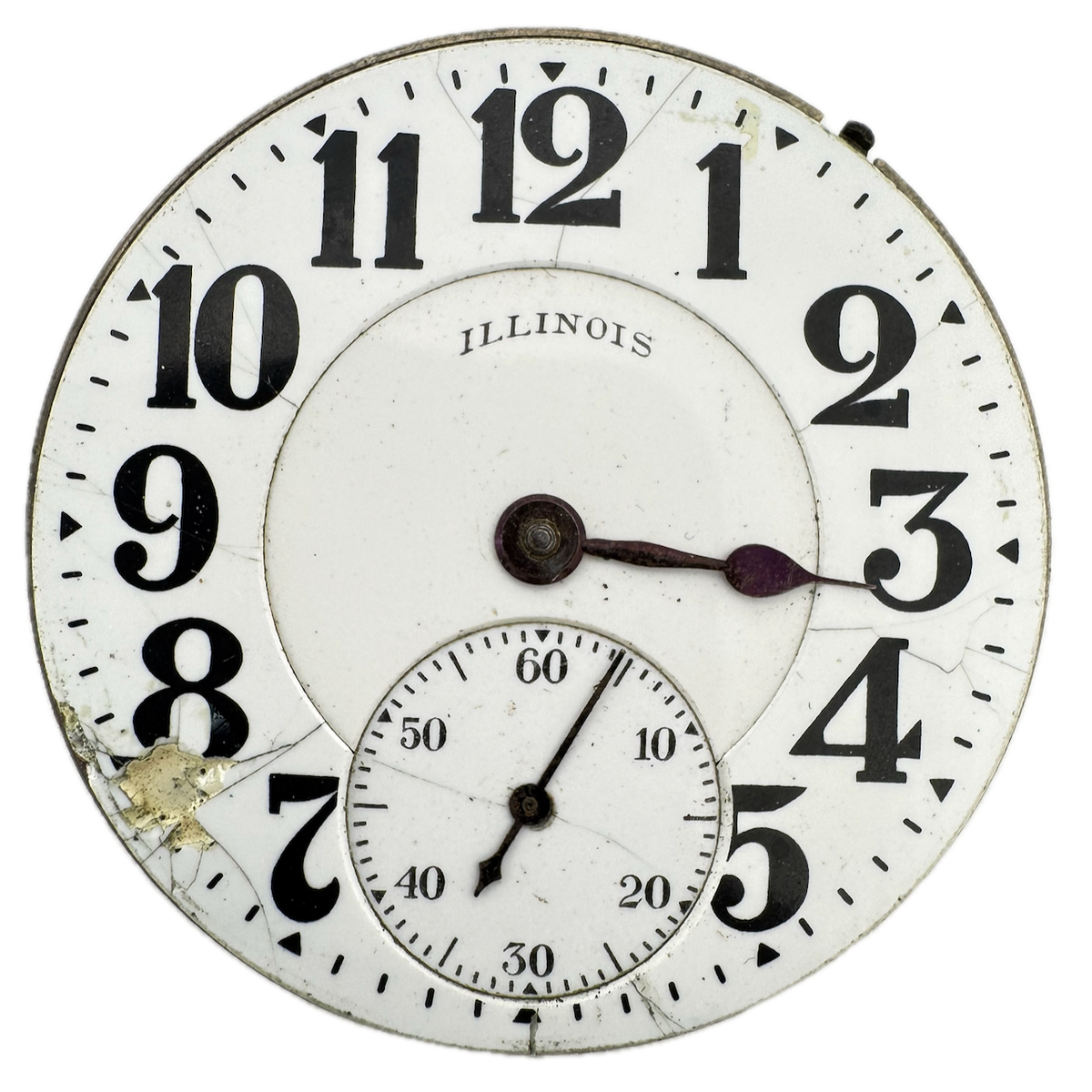 Antique 16s 1918 Illinois 9 Mechanical Pocket Watch Movement 17 Jewels Bunn USA – photo 2