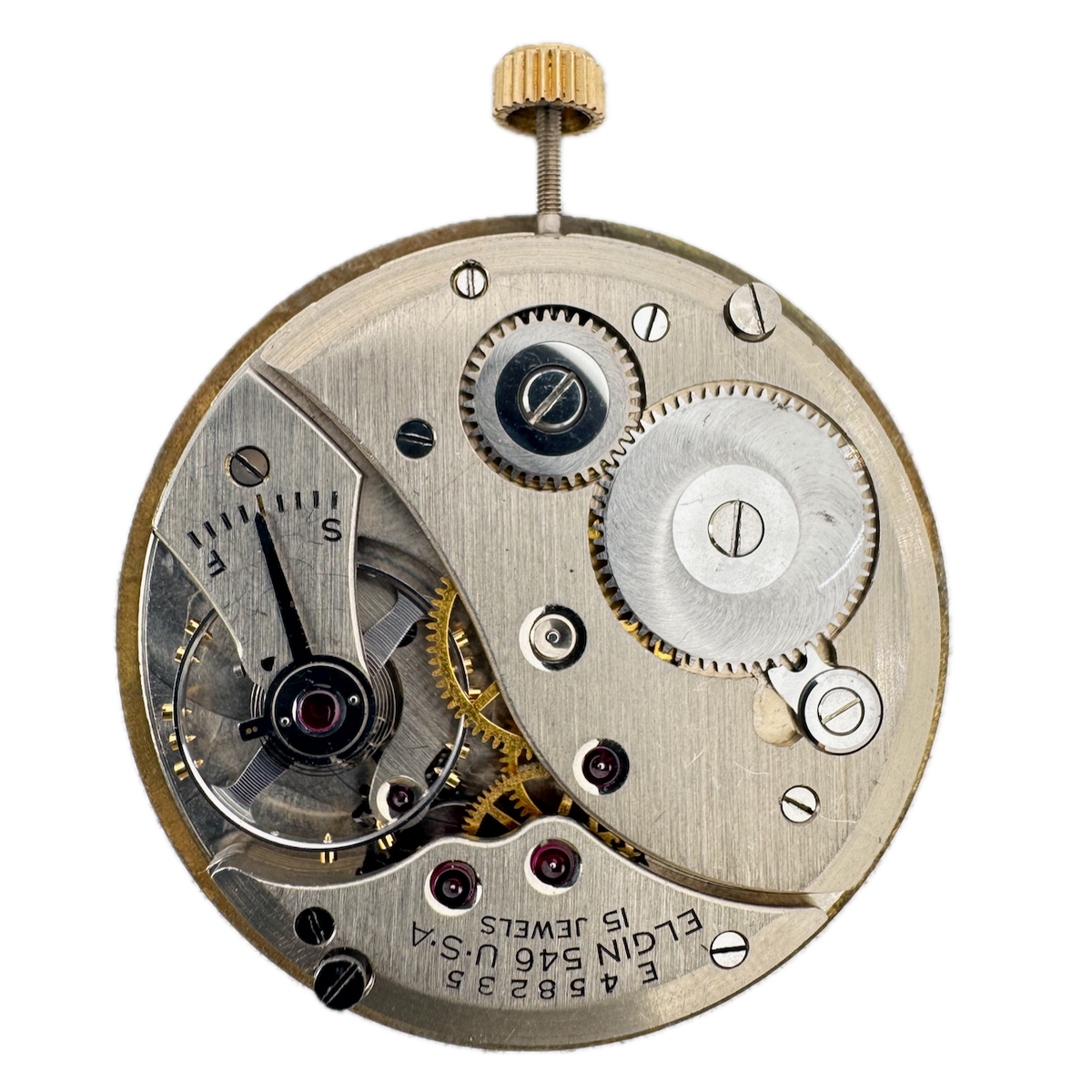 Vintage 8s 1942 Elgin 15 Jewel Mechanical Pocket Watch Movement 546 USA