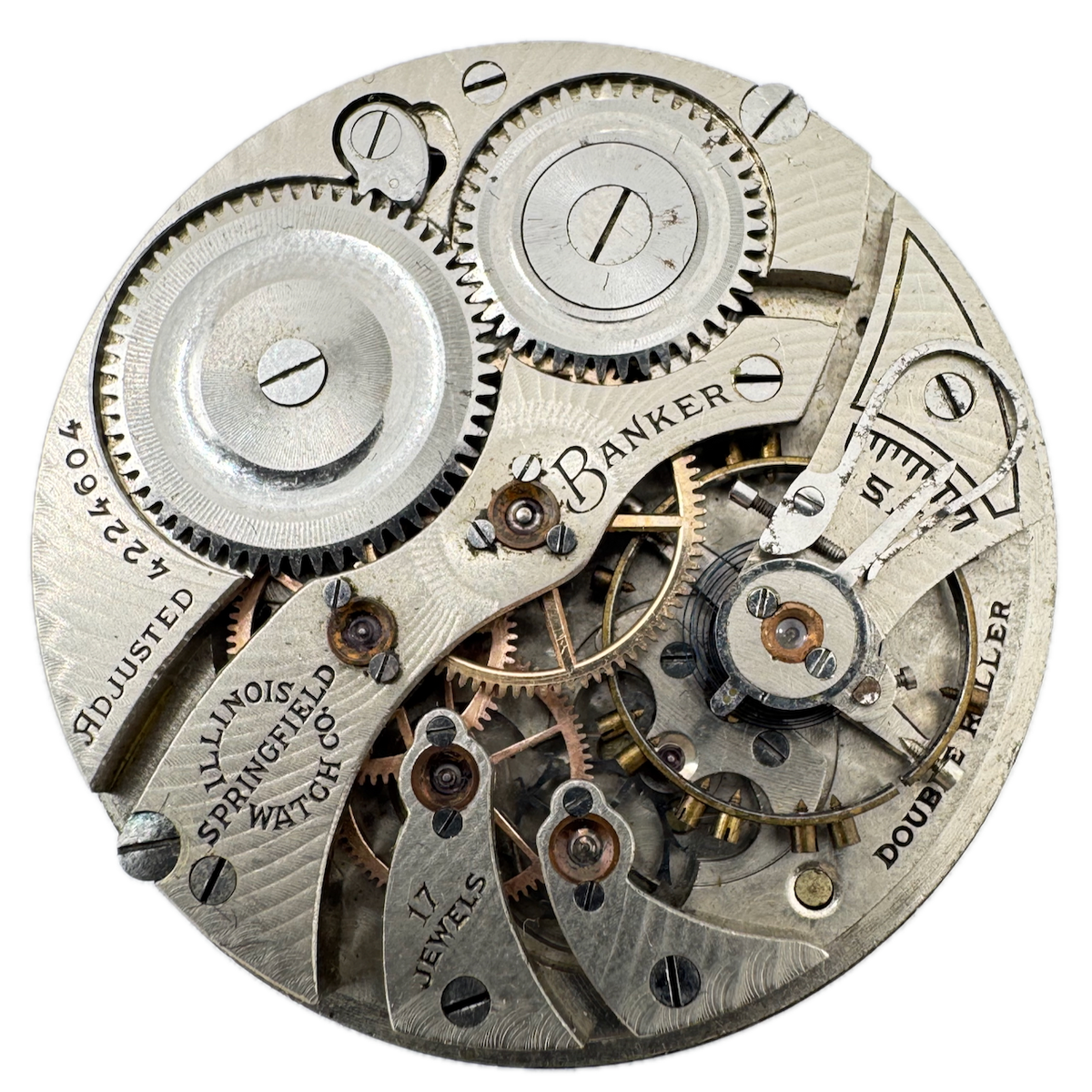 Antique 12s 1923 Illinois Banker 17 Jewel Mechanical Pocket Watch Movement 405