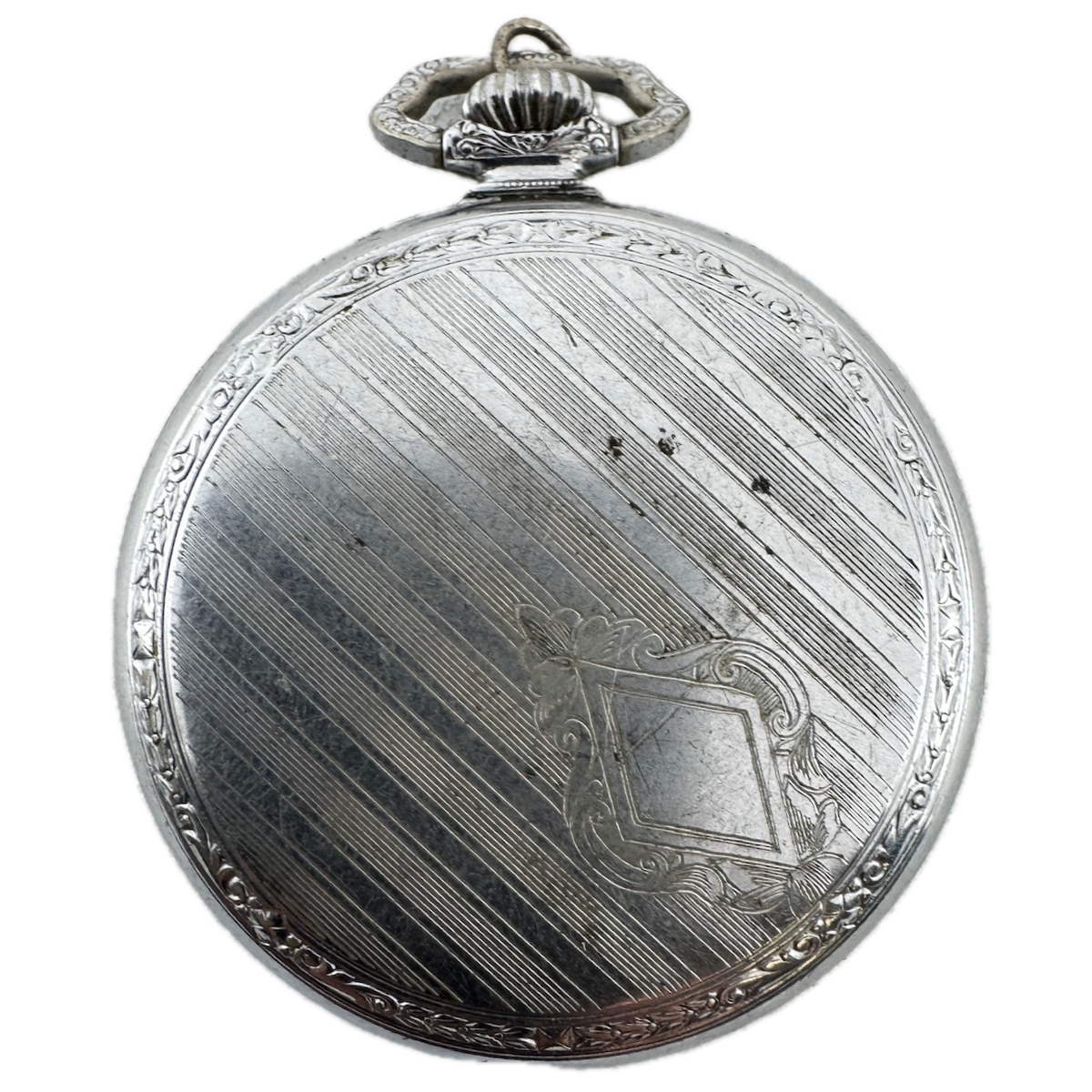 Antique 6 Size Defiance Open Face Pocket Watch Case Chrome Plated Pinstriped