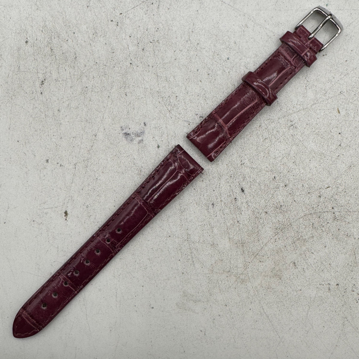 Vintage 16mm Michele Ladies Wristwatch Band Alligator Quick Release Purple