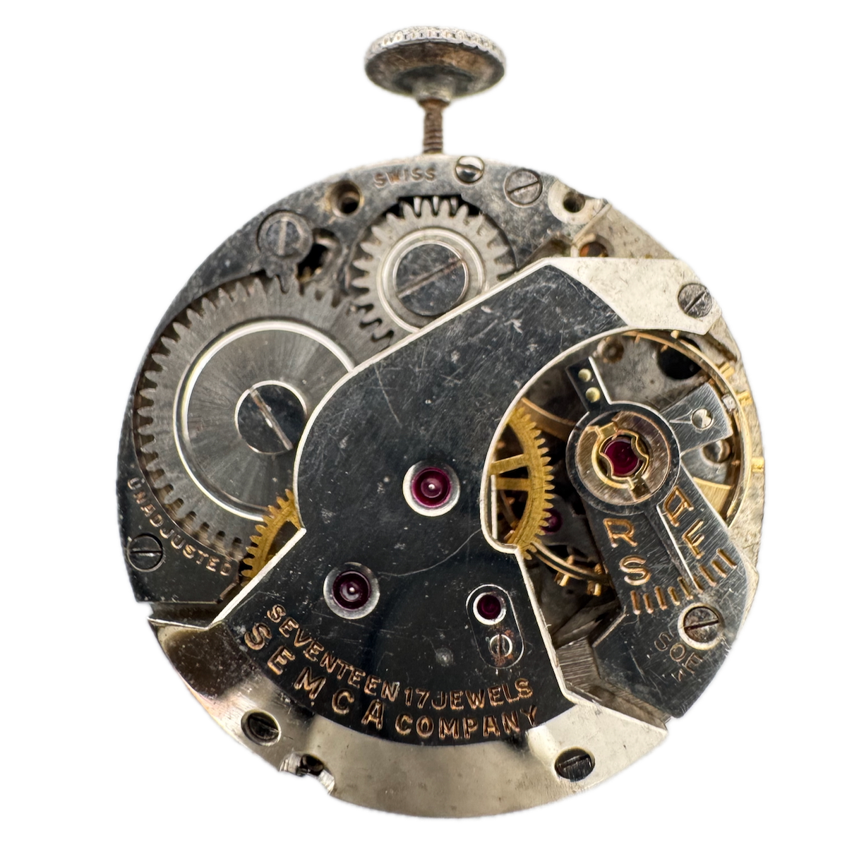 Vintage 24mm Semca Mechanical Men's Wristwatch Movement AS 1187 Swiss Runs