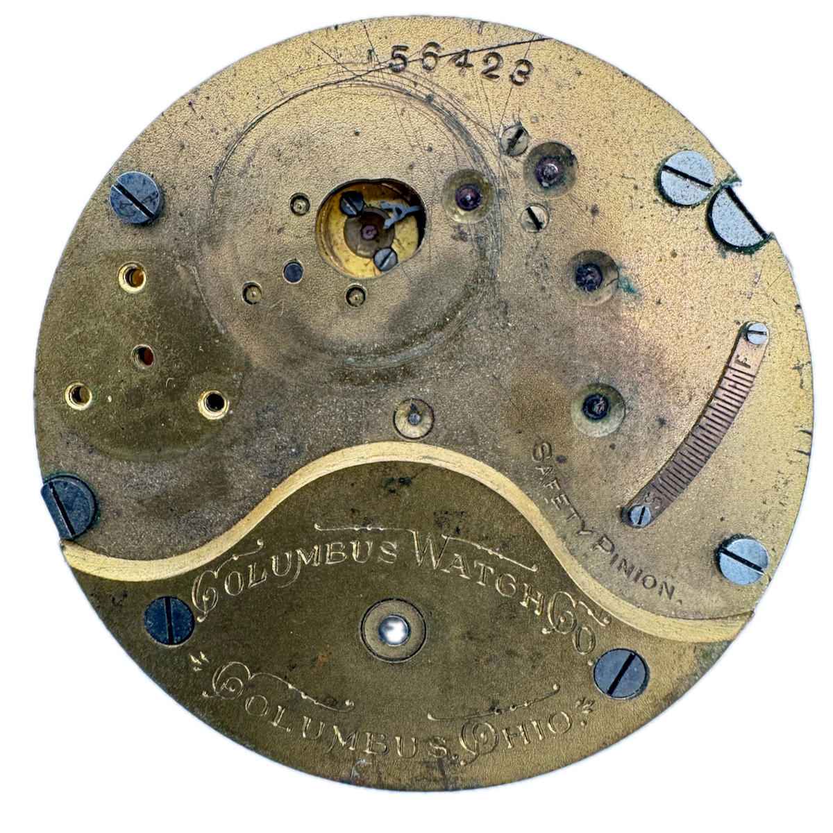 Antique 18s 1889 Columbus 11 Jewel Mechanical Hunter Pocket Watch Movement 21