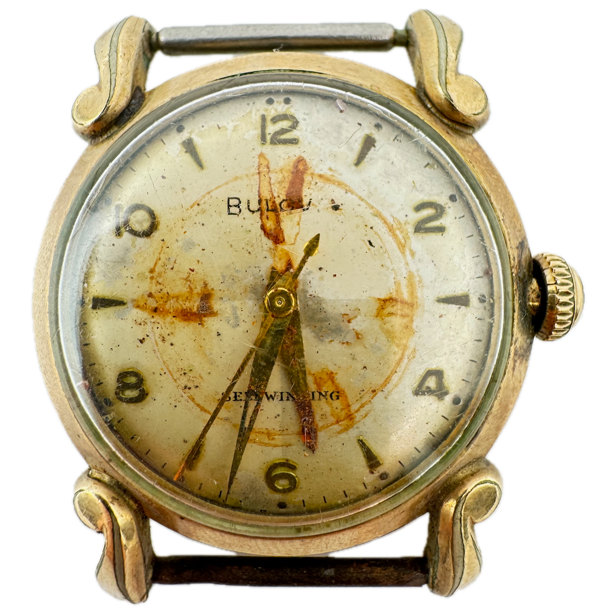 Vintage Bulova 17 Jewel Men's Automatic Wristwatch 10CSC 10k RGPfor Repair