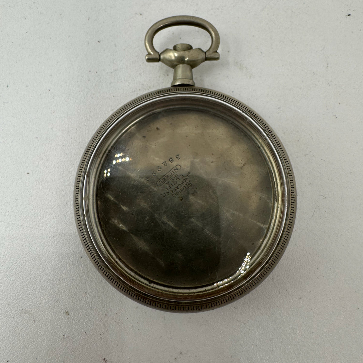 Antique 16 Size Illinois Open Face Pocket Watch Case Nickel Coin Edge USA