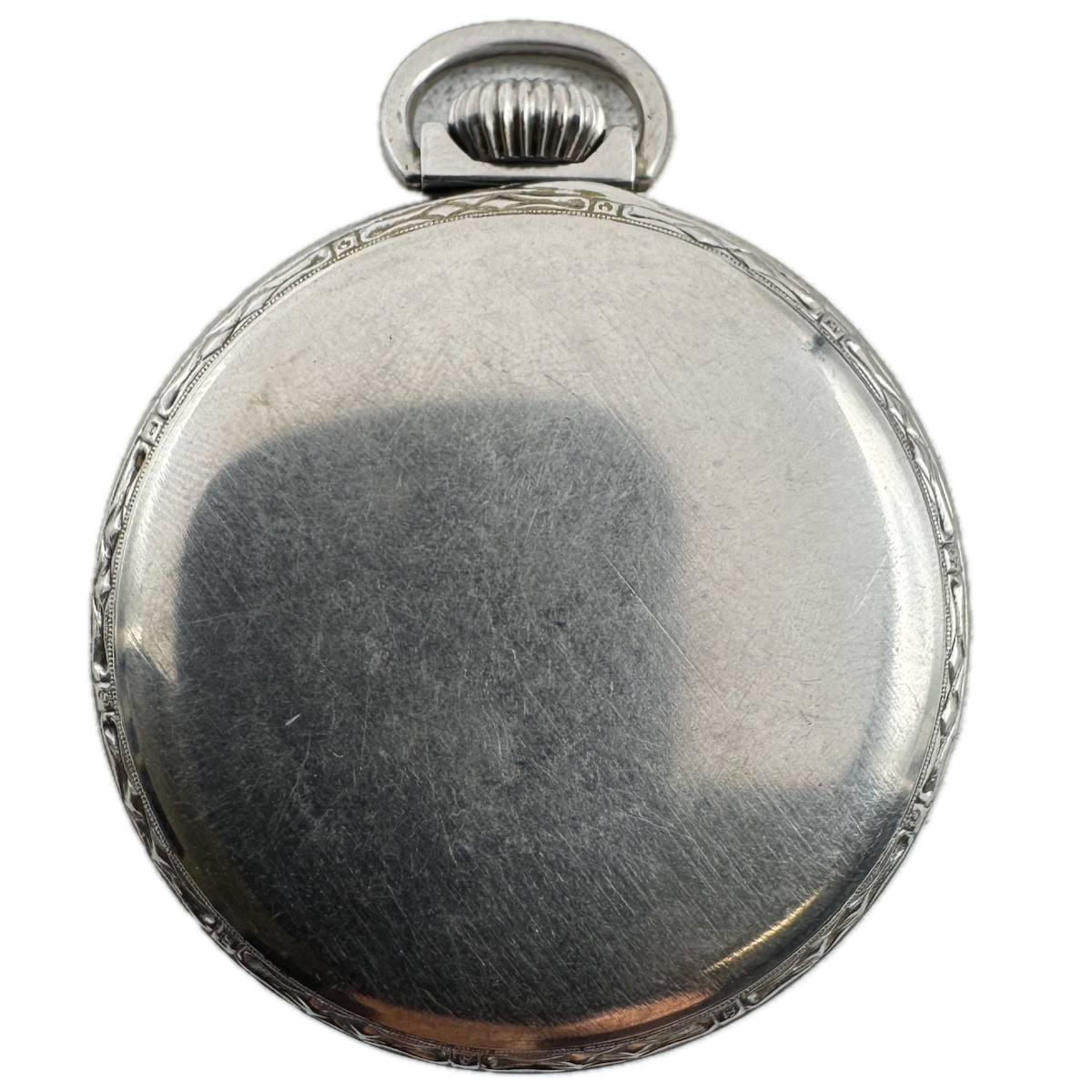 Antique 16 Size Keystone Open Face Pocket Watch Case Chrome Plated Engraved USA