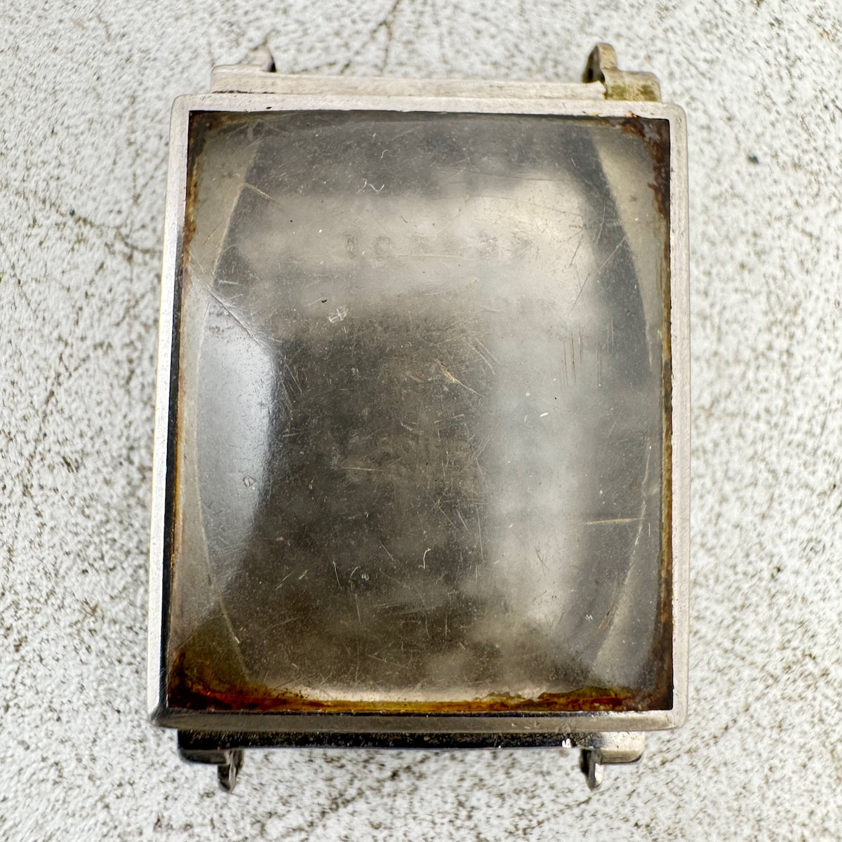 Vintage Elgin Tank Style Men's Wristwatch Case 22mm Stainless Steel Swiss