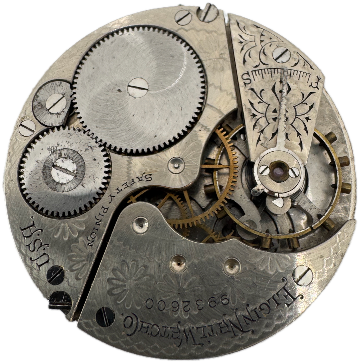 Antique 16s 1903 Elgin 7 Jewel Mechanical Hunter Pocket Watch Movement 210 USA