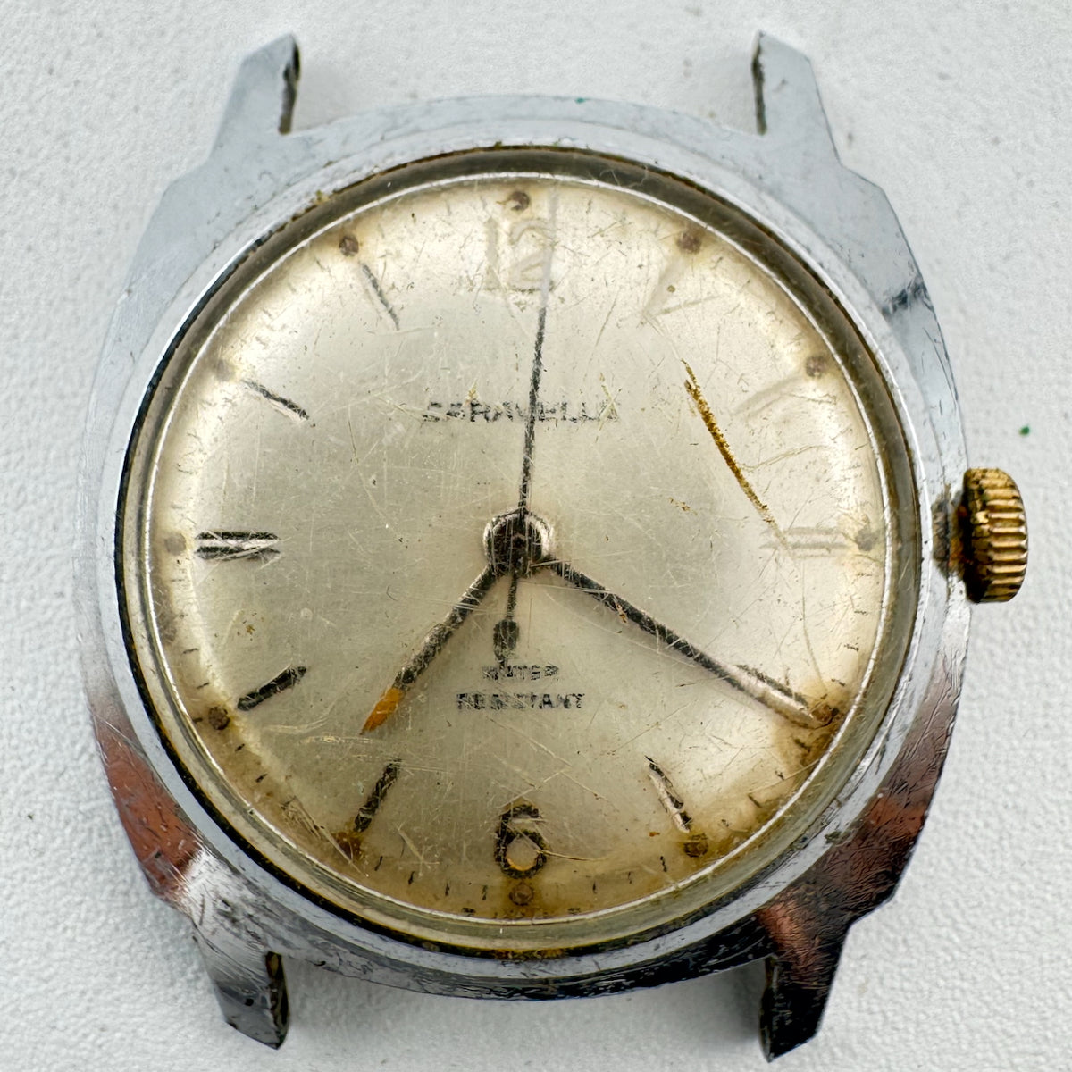 Vintage 1970 Caravelle Cushion Sunburst Men's Mechanical Wristwatch Swiss